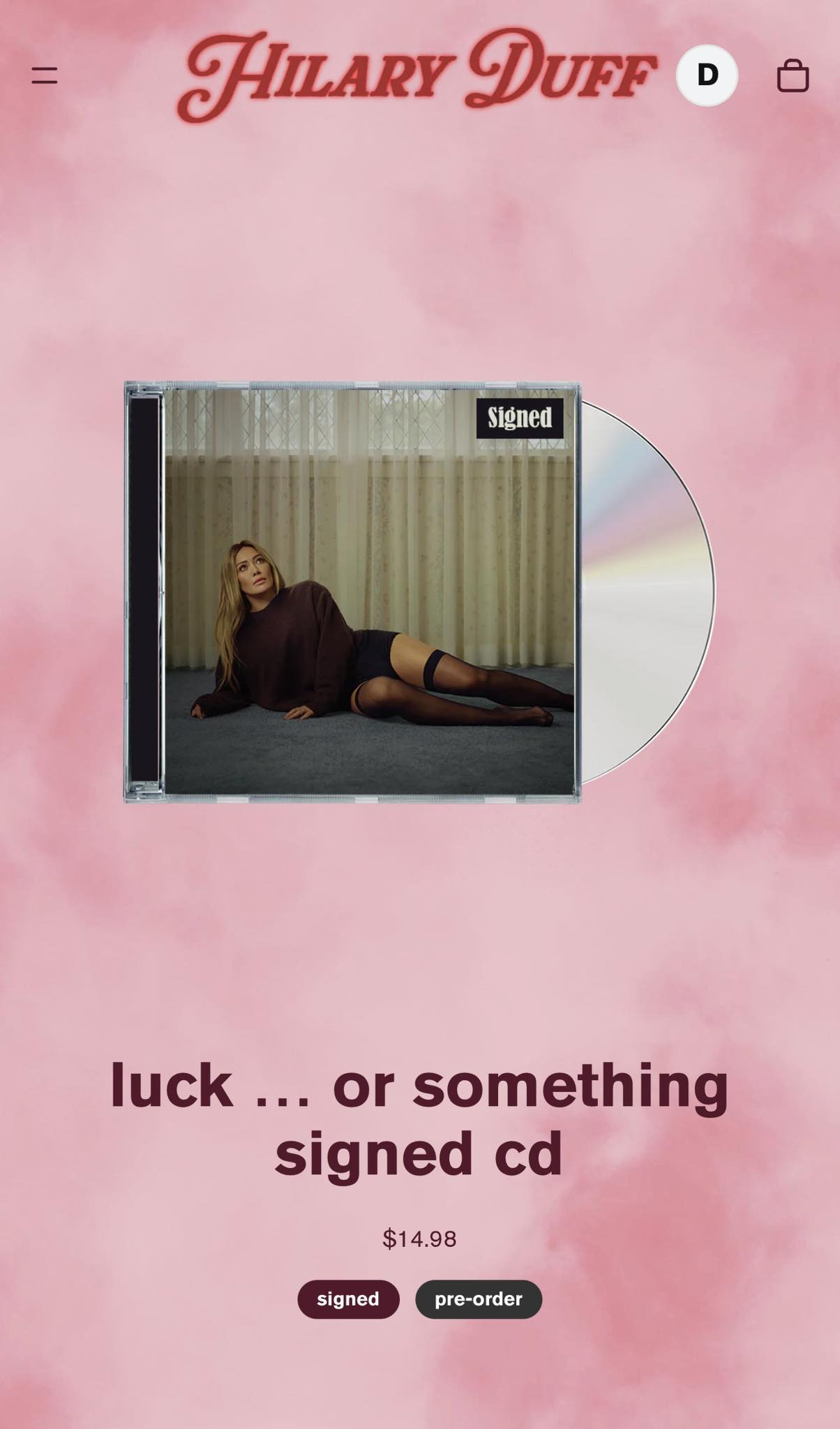 ?LIMITED DROP ? Pre-order your copy of Hilary Duff
