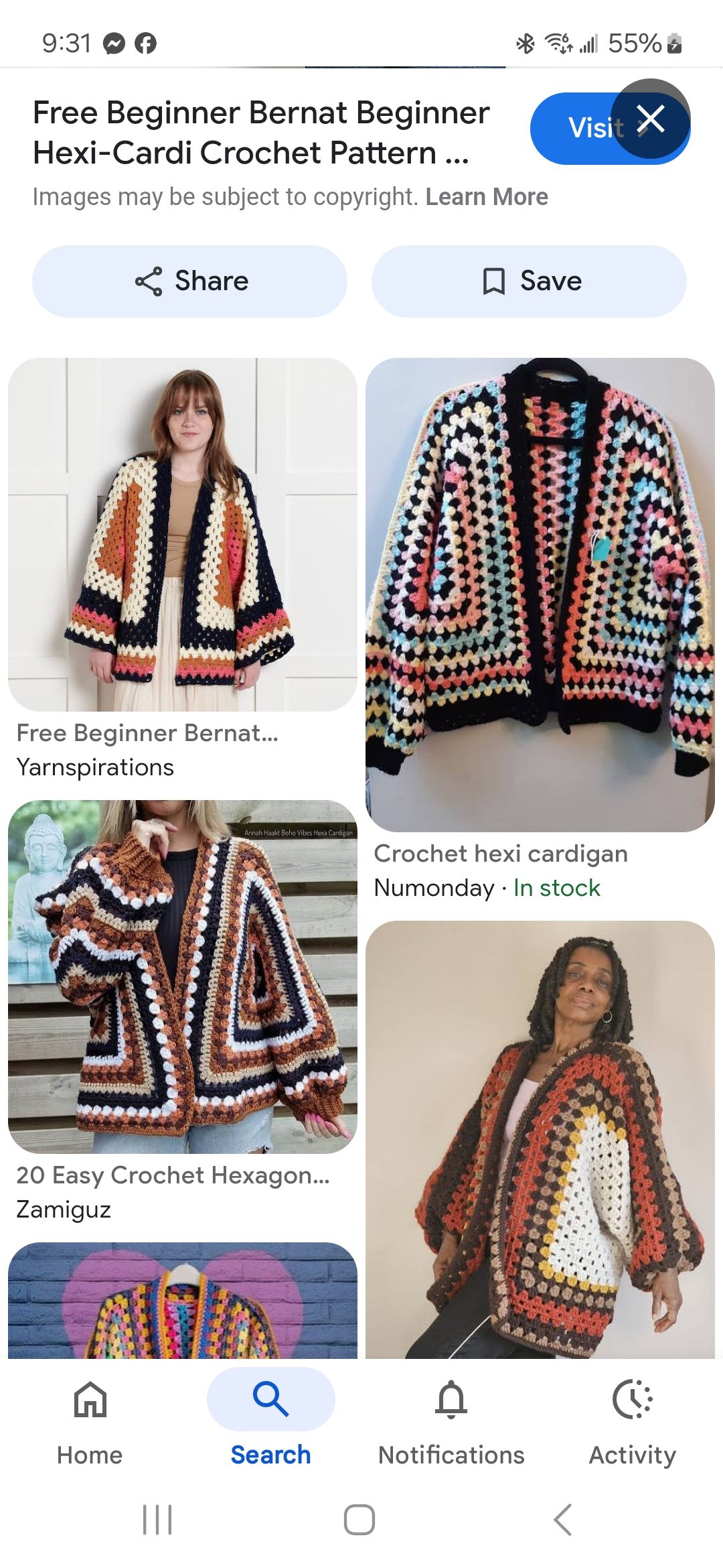 Hexi cardigan border ideas, non-ribbed stitch options