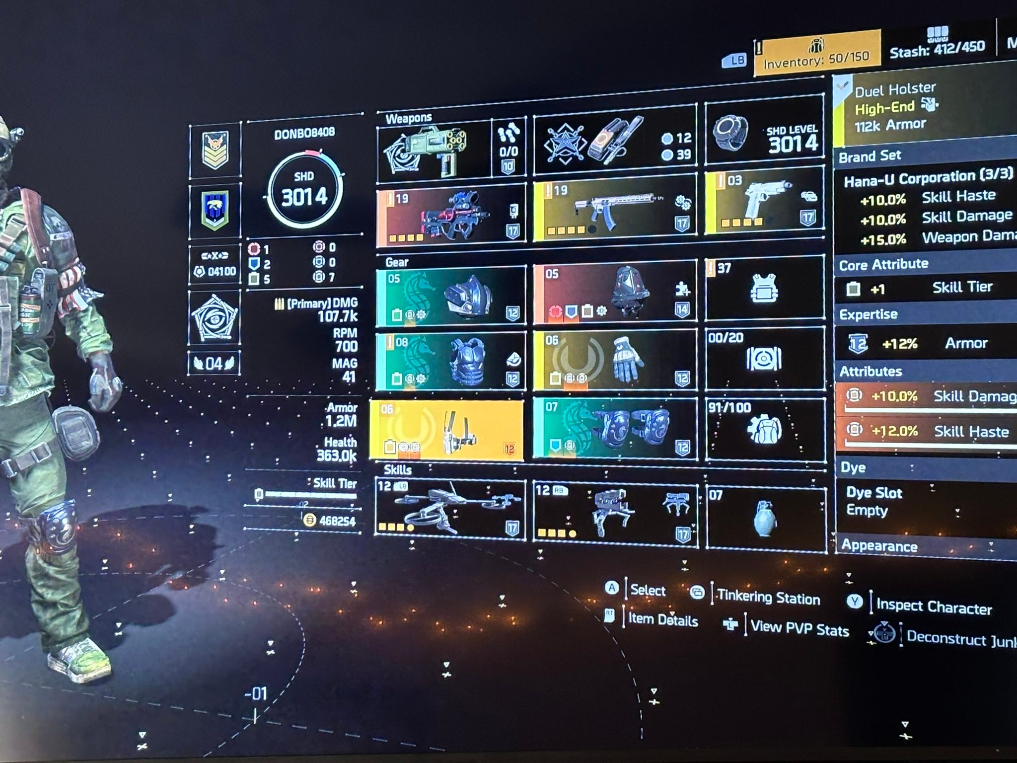The Division 2 Hana-U build with ninja bike pack and harmony