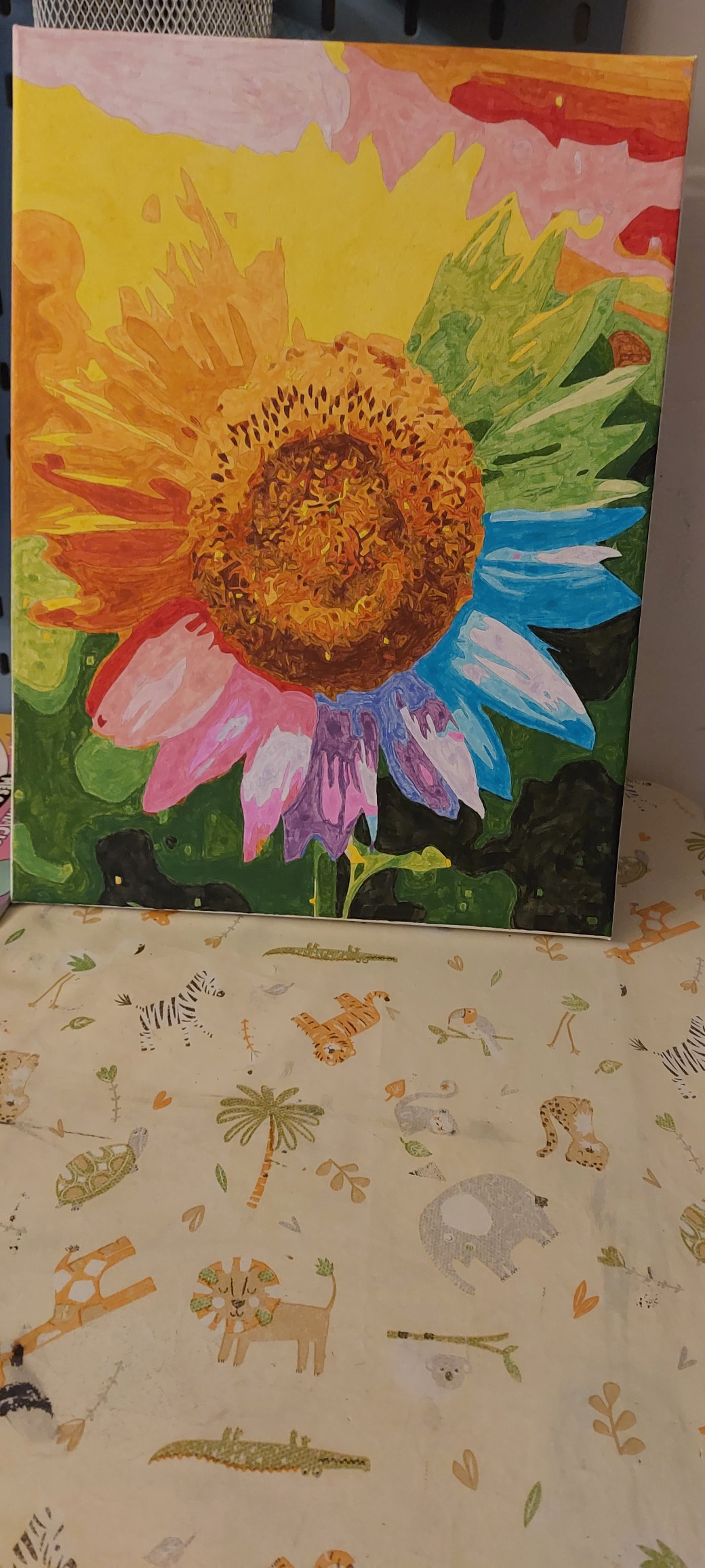 Kit de peinture par numéros Renard endormi : oeuvre d'art floral acrylique à faire soi-même Kit de peinture par numéros Renard endormi : oeuvre d'art floral acrylique à faire soi-même