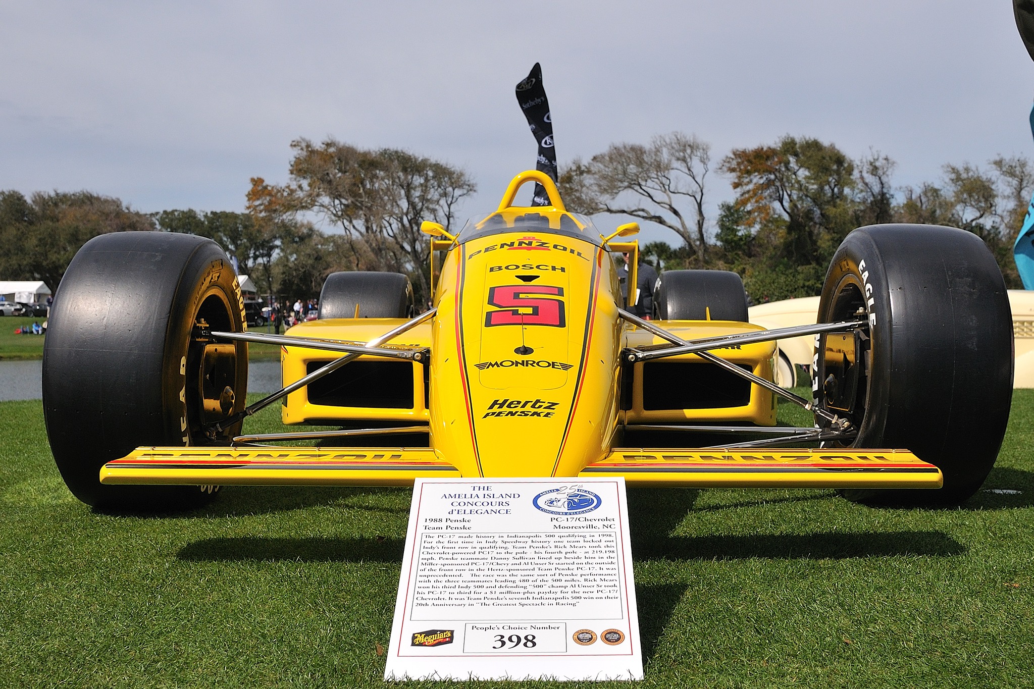1988 Indy winning car and driver