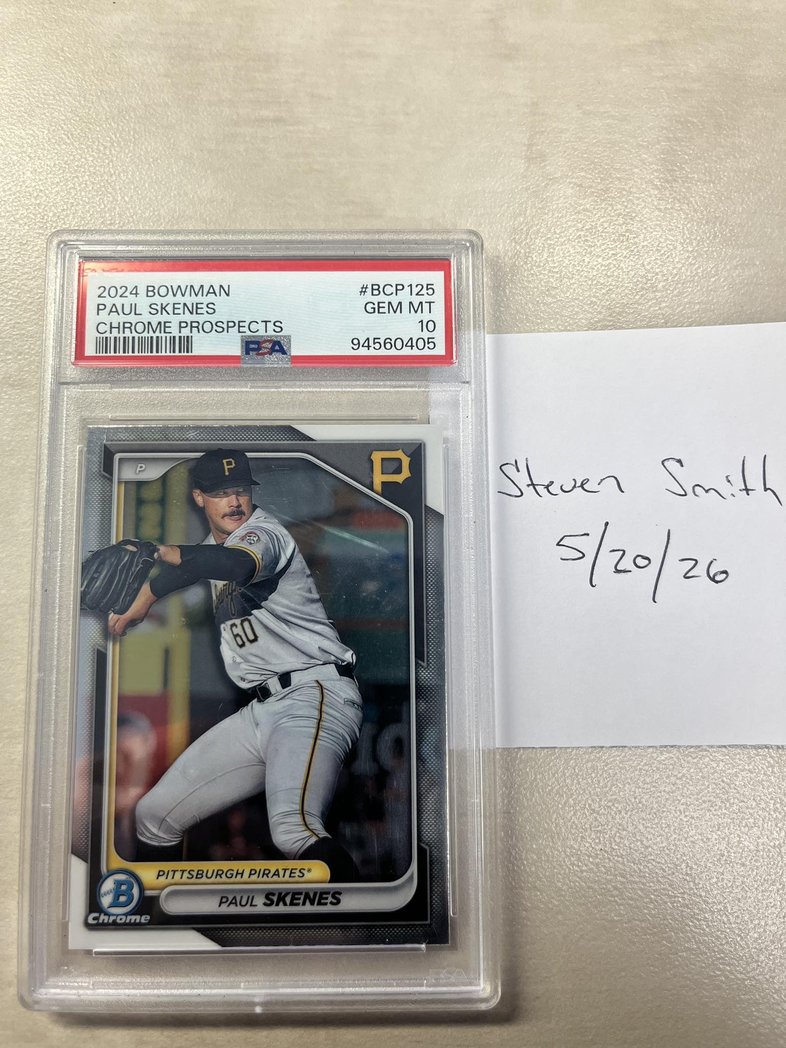 2024 Bowman Chrome Paul Skenes prospect card BCP 125