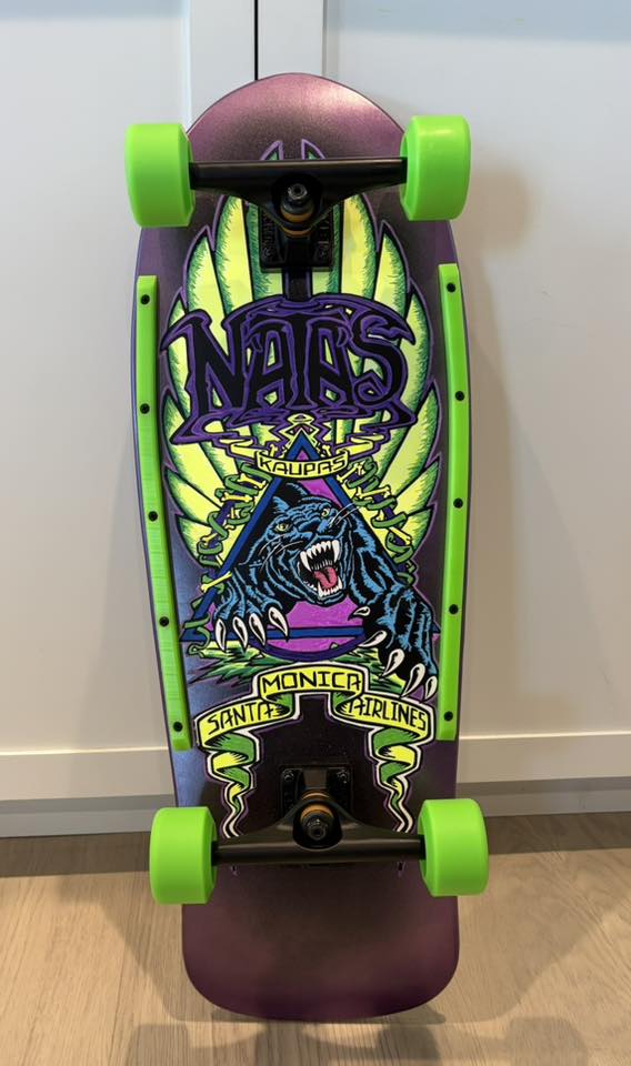 Completed Santa Cruz cruiser with Tracker trucks and Powell
