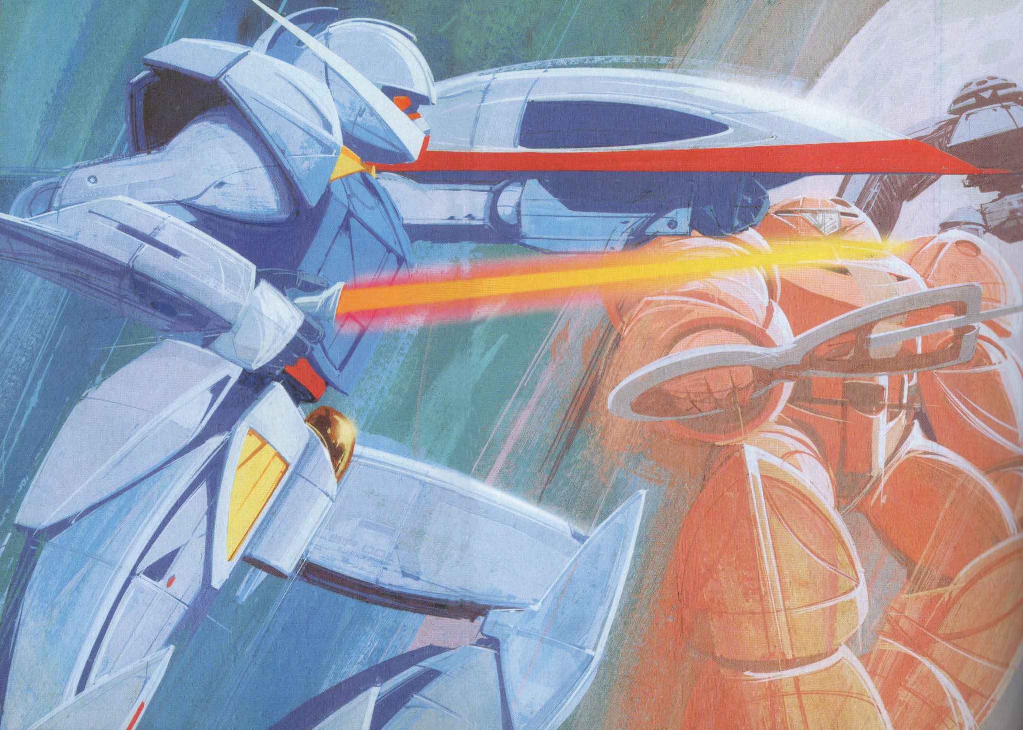 Concept art by Syd Mead for Turn A Gundam (1999)