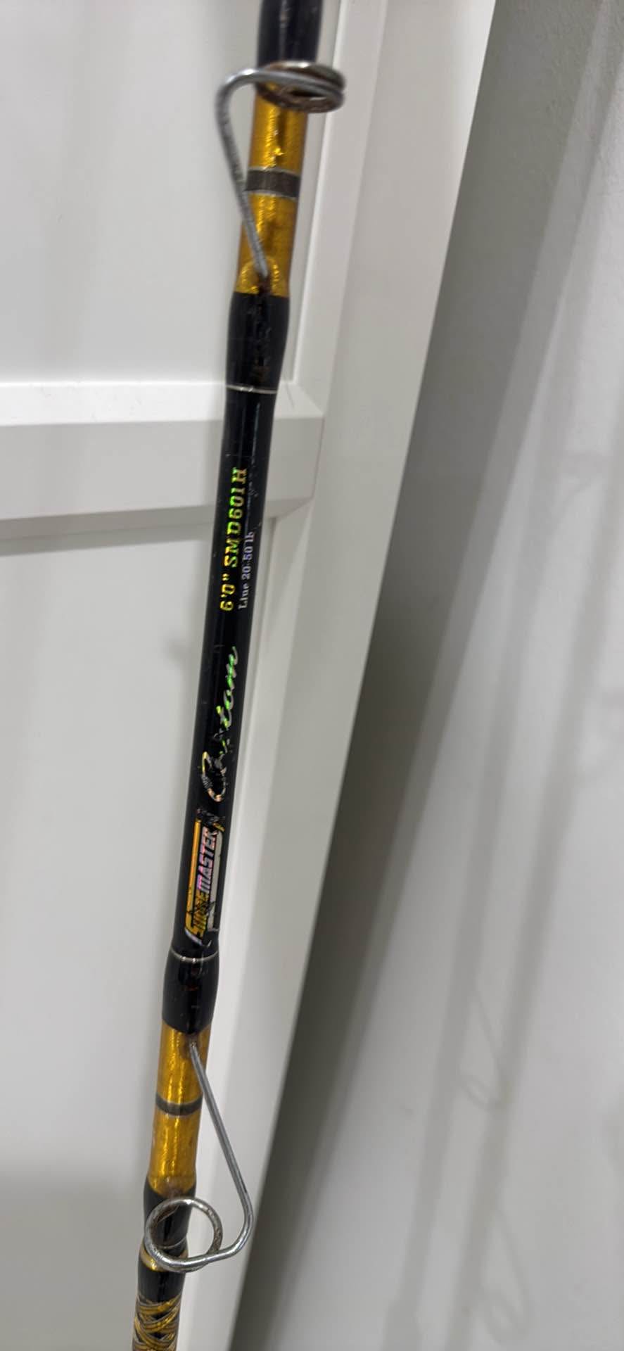 shoremaster custom fishing rod DTR Inshore Rods DTR-S-701M-TW Exclusive triangular EVA foregrip with X Used 6 foot Shoremaster custom