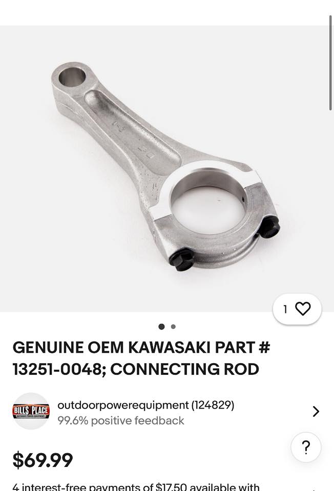 Finding connecting rods for kawa fh721v-cs21 engine?
