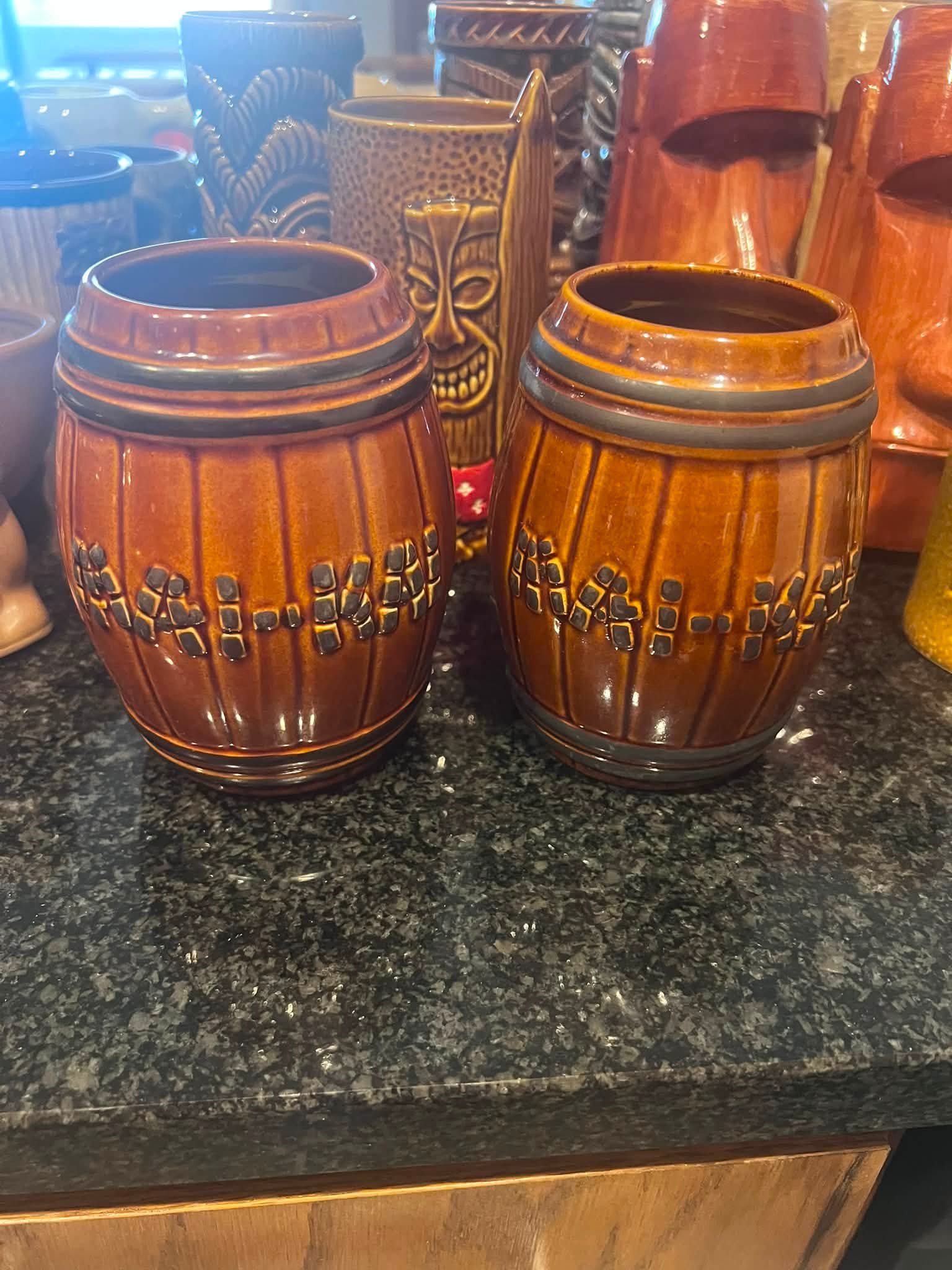 Back to Tiki School and Tiki Lesson #3. This set of mugs has more