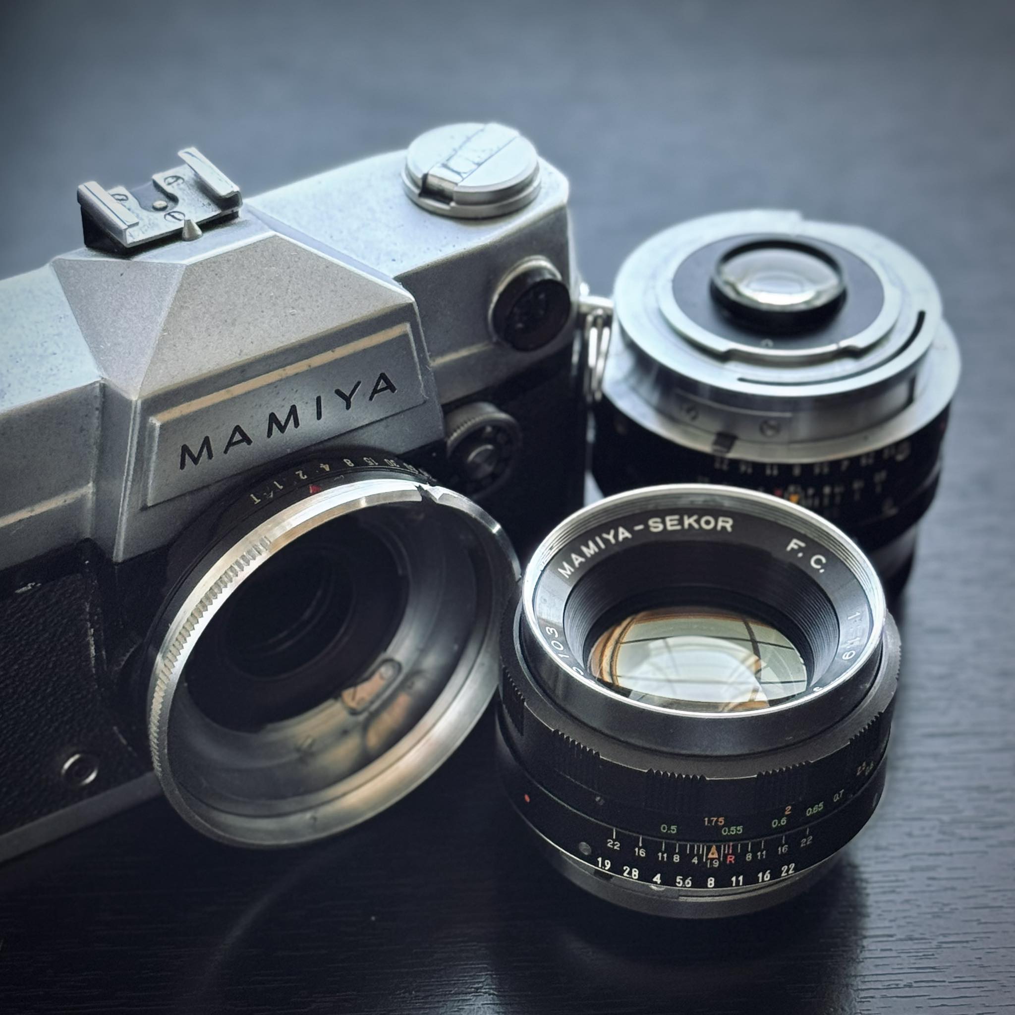 Mamiya Super Deluxe 48mm f/1.5 lens with Fuji Movie 64D film