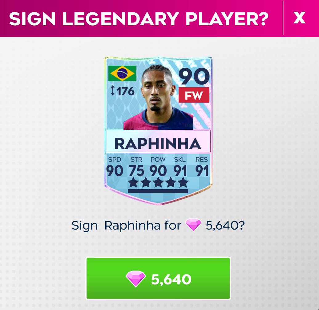 5,640 gems for Rafinha feels a bit overpriced, doesn't it?