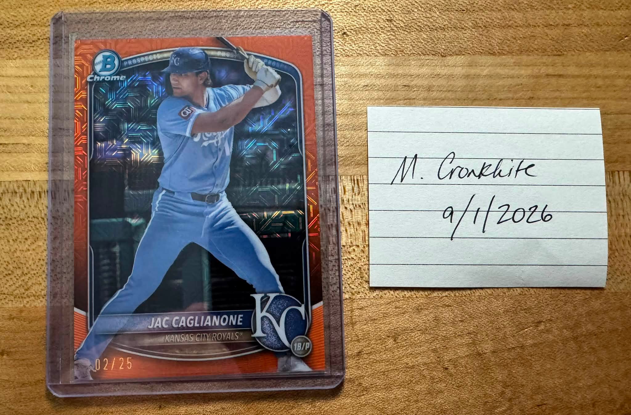Jac Caglianone Orange Refractor 02/25