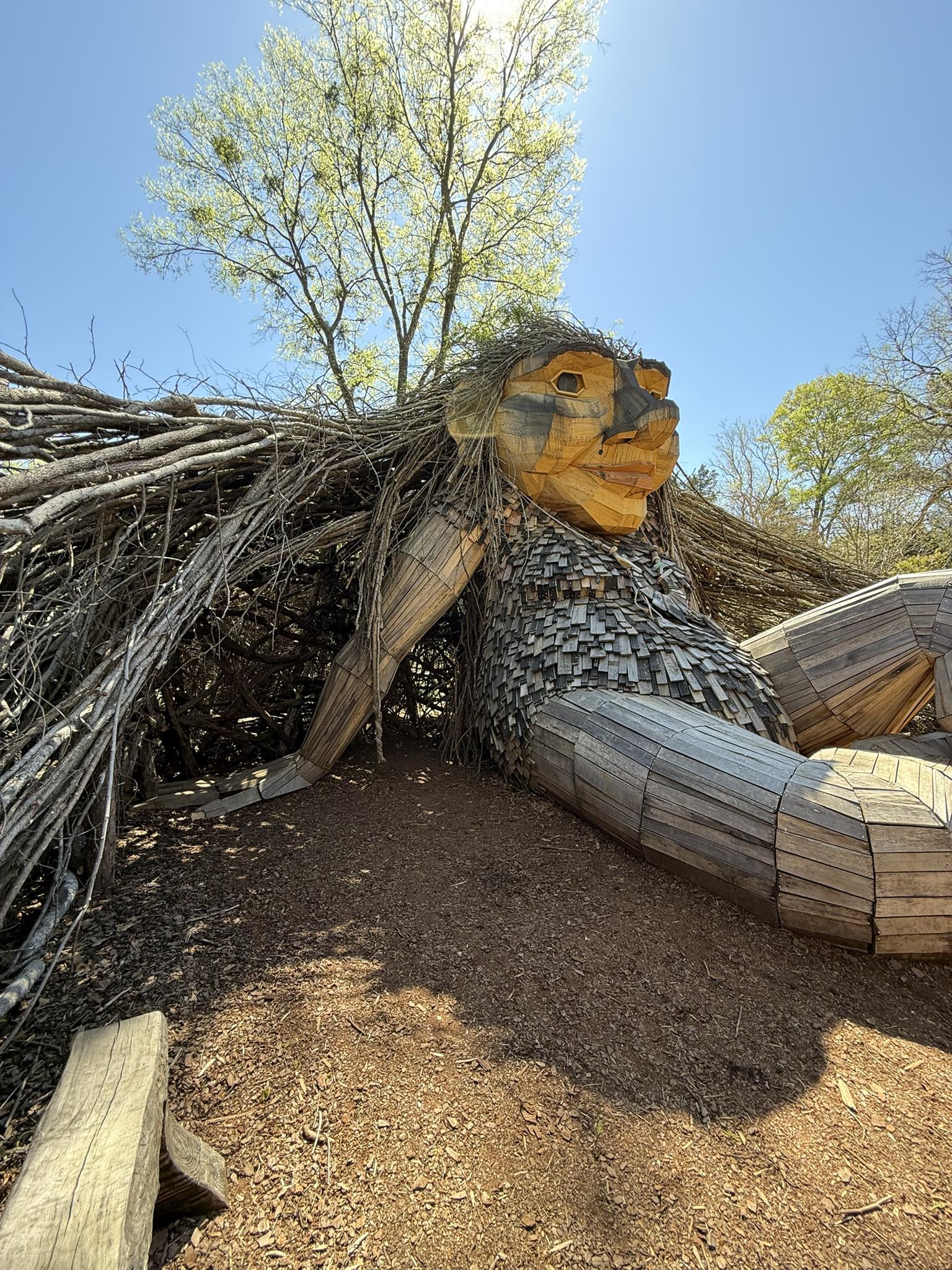 Thomas Dambo's Zelda sculpture at Huntsville Botanical Gardens