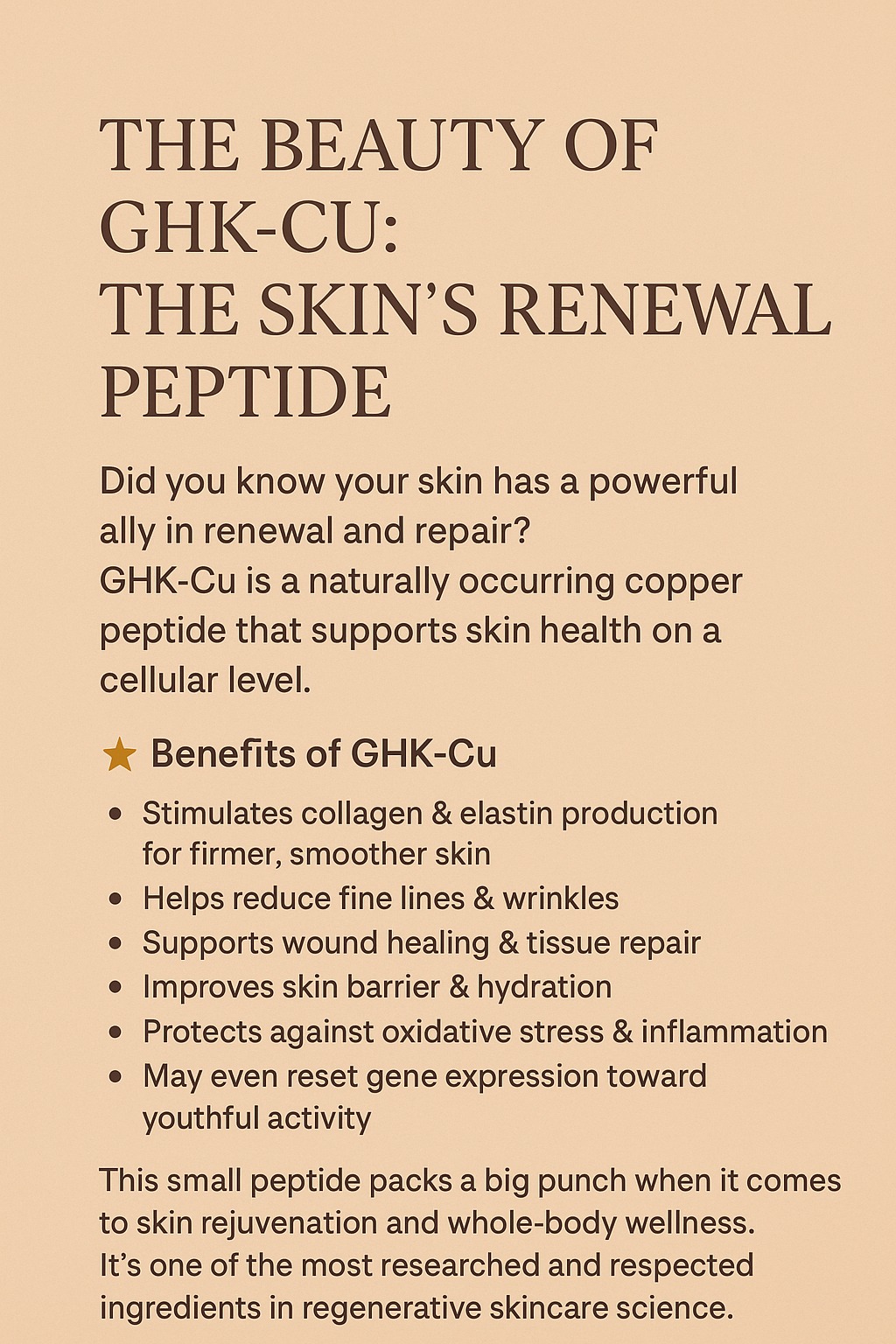 ghk-cu copper peptide skin regeneration  Therapy GHK-Cu Copper Peptide Face &