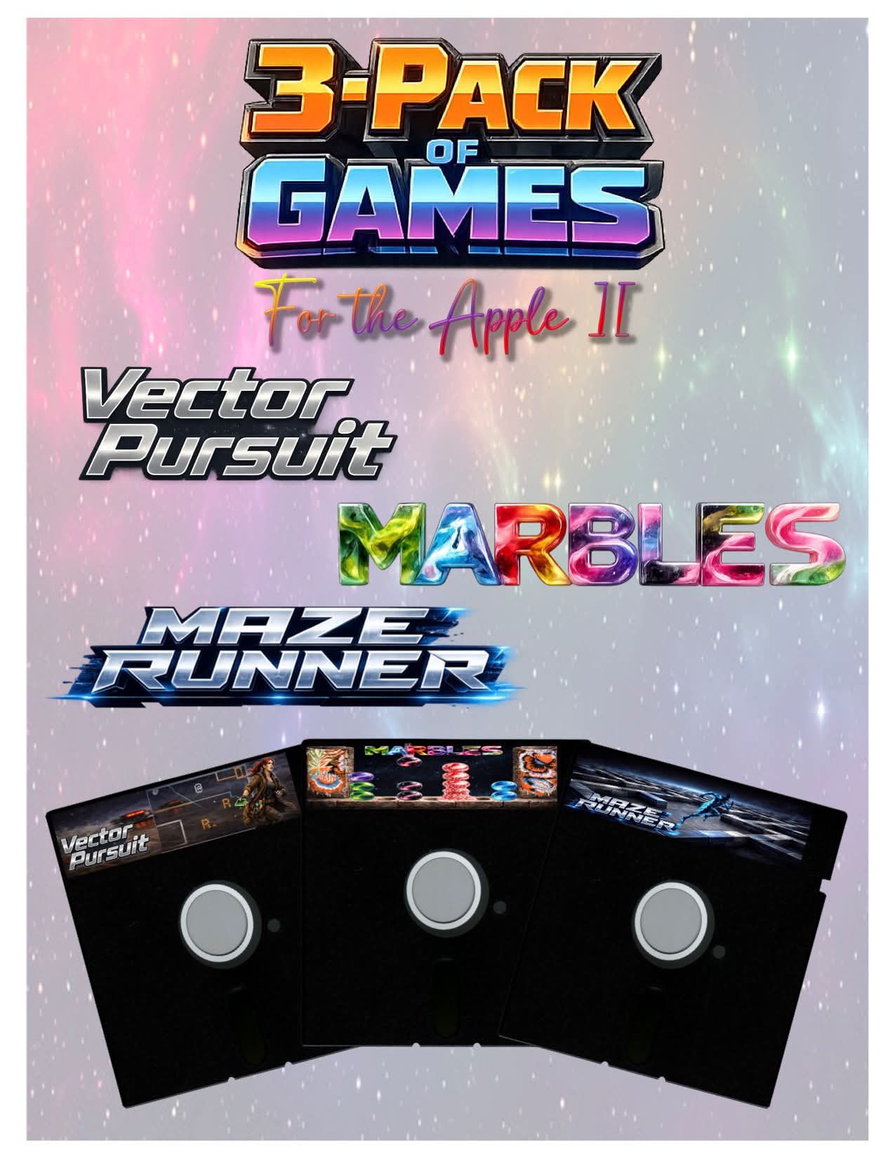 New Apple II games in 70's style packaging