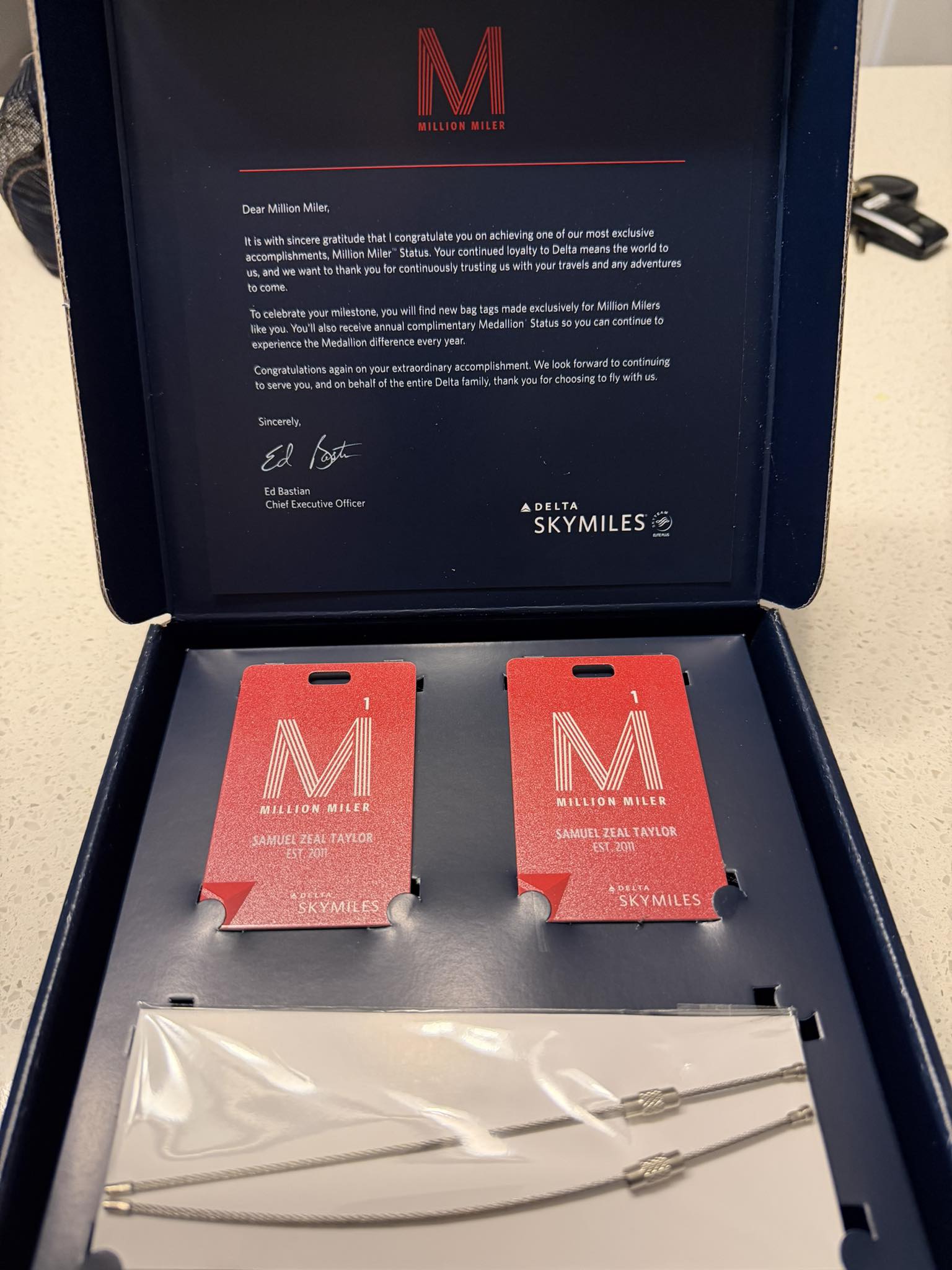 Got my Million Miler Bag Tags today! DearMilfianMdes Dear