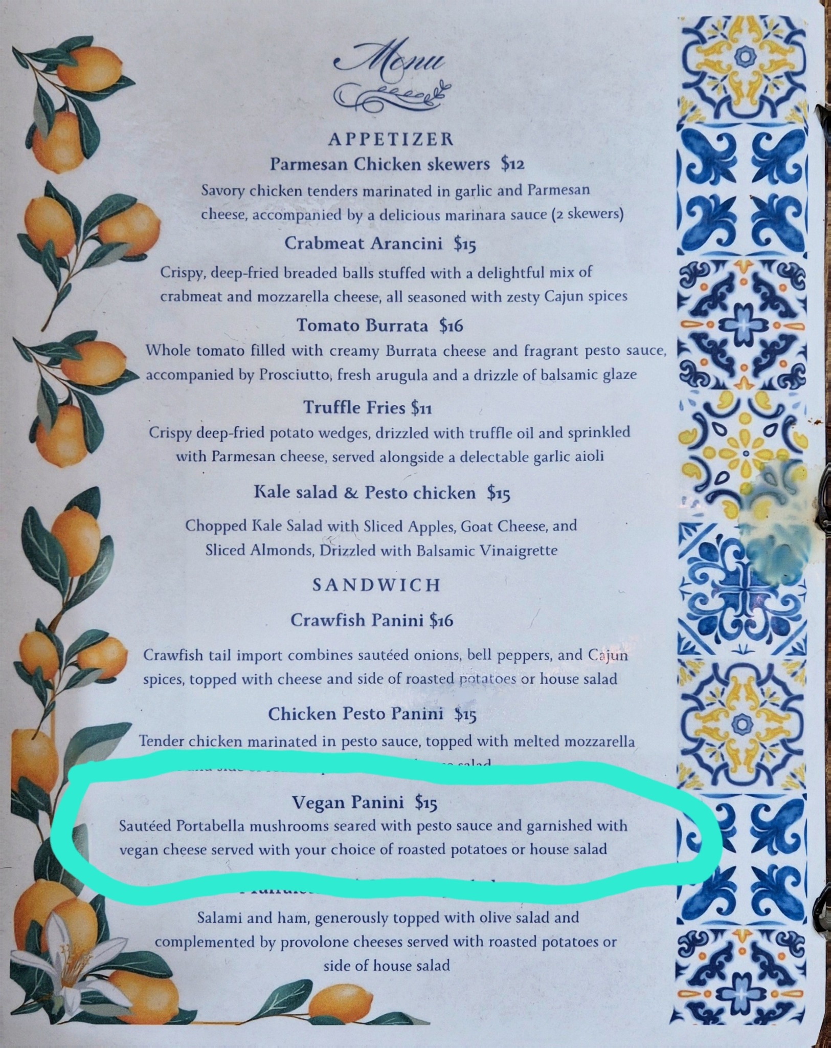 Vegan options at St. Roch market