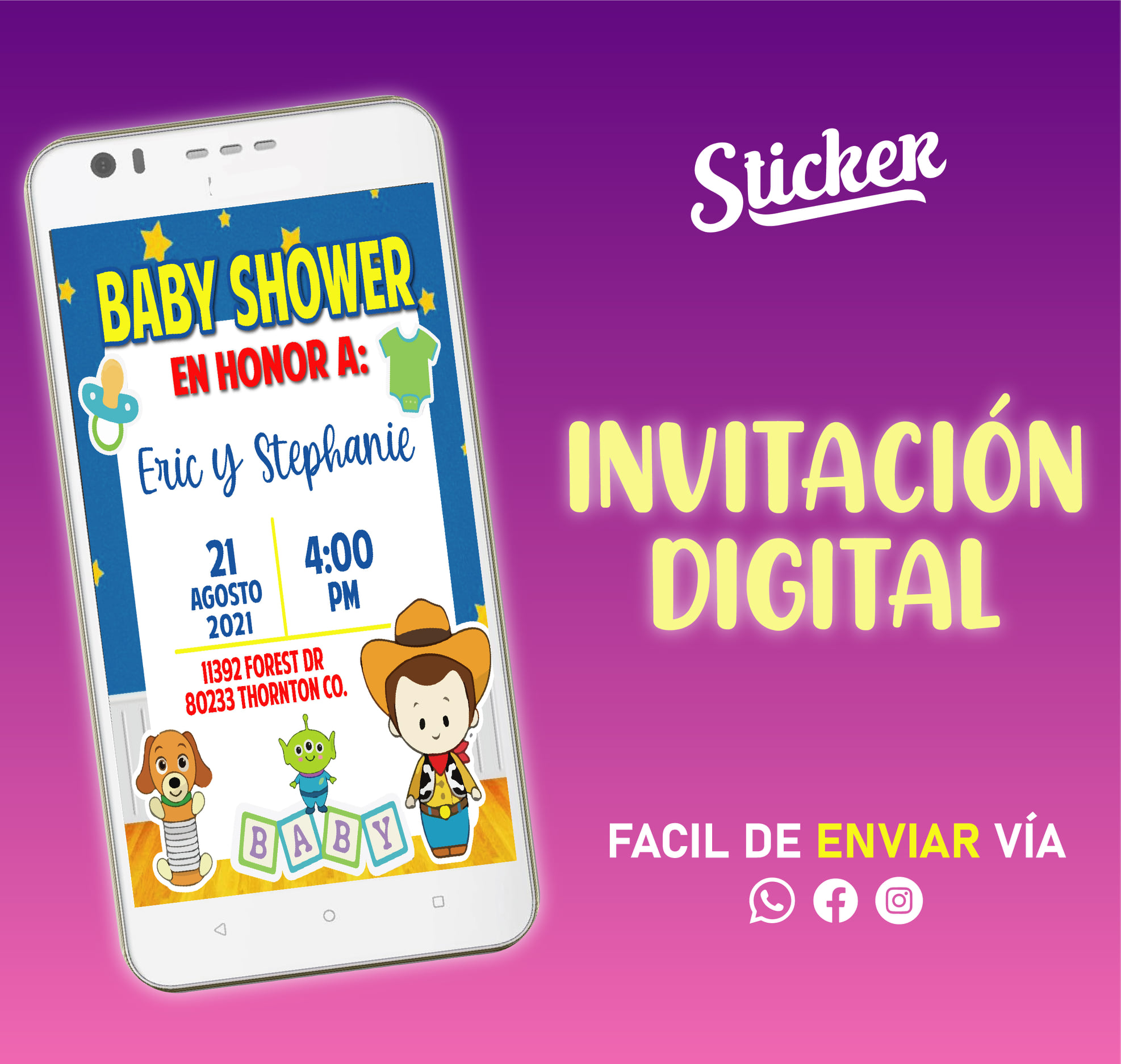 Sticker Ags - INVITACION DIGITAL!!! para enviar por redes sociales $100 ...