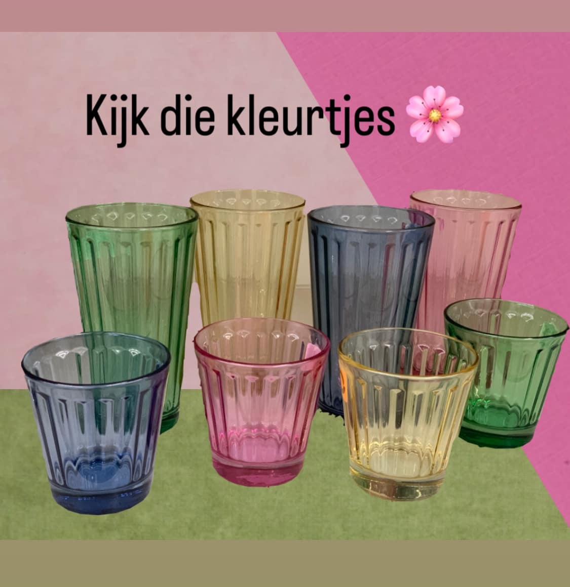 Kijk die kleurtjes 😍😍😍 Action verkoopt nu deze mooie stevige stapelbare glazen in verschillende vrolijke voorjaarskleuren. Zie je jezelf ook al weer zitten in je tuin of op je balkon in het