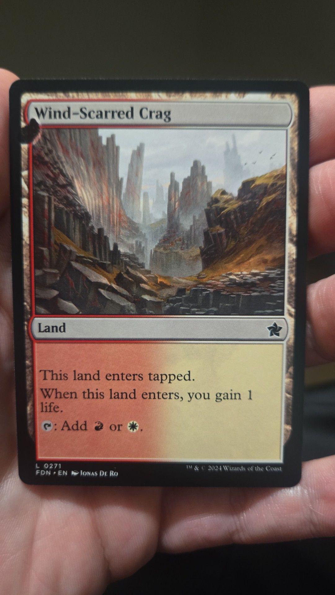 What is the factory error on this off-center Magic card with a