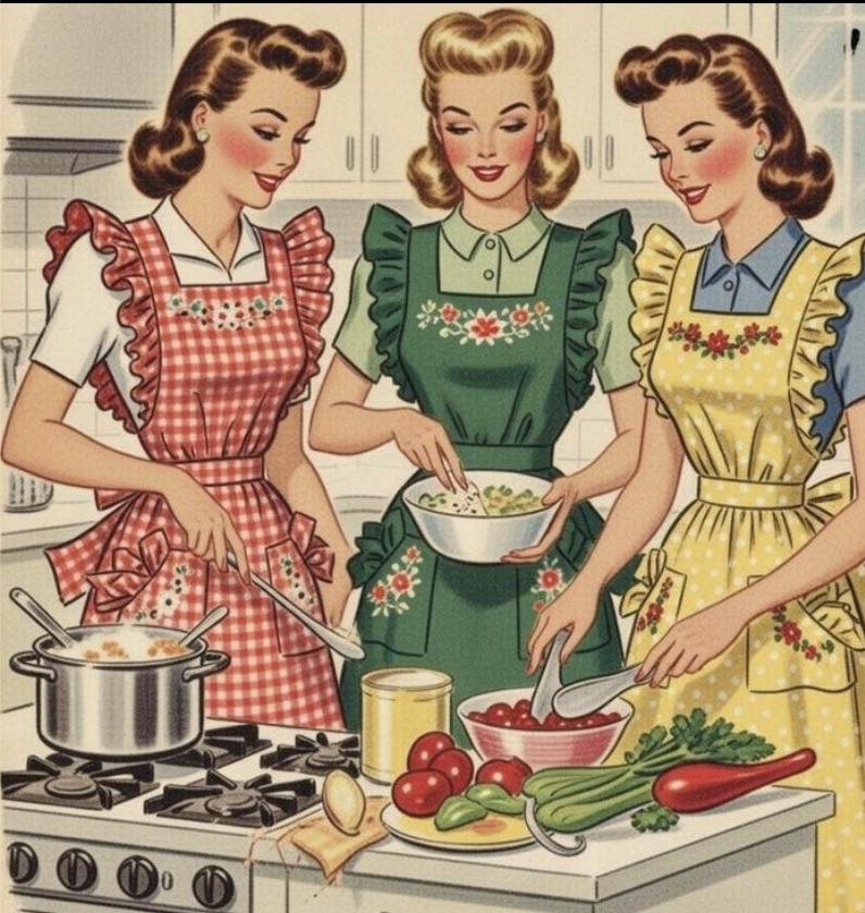 Vintage aprons and memories of mom's cooking