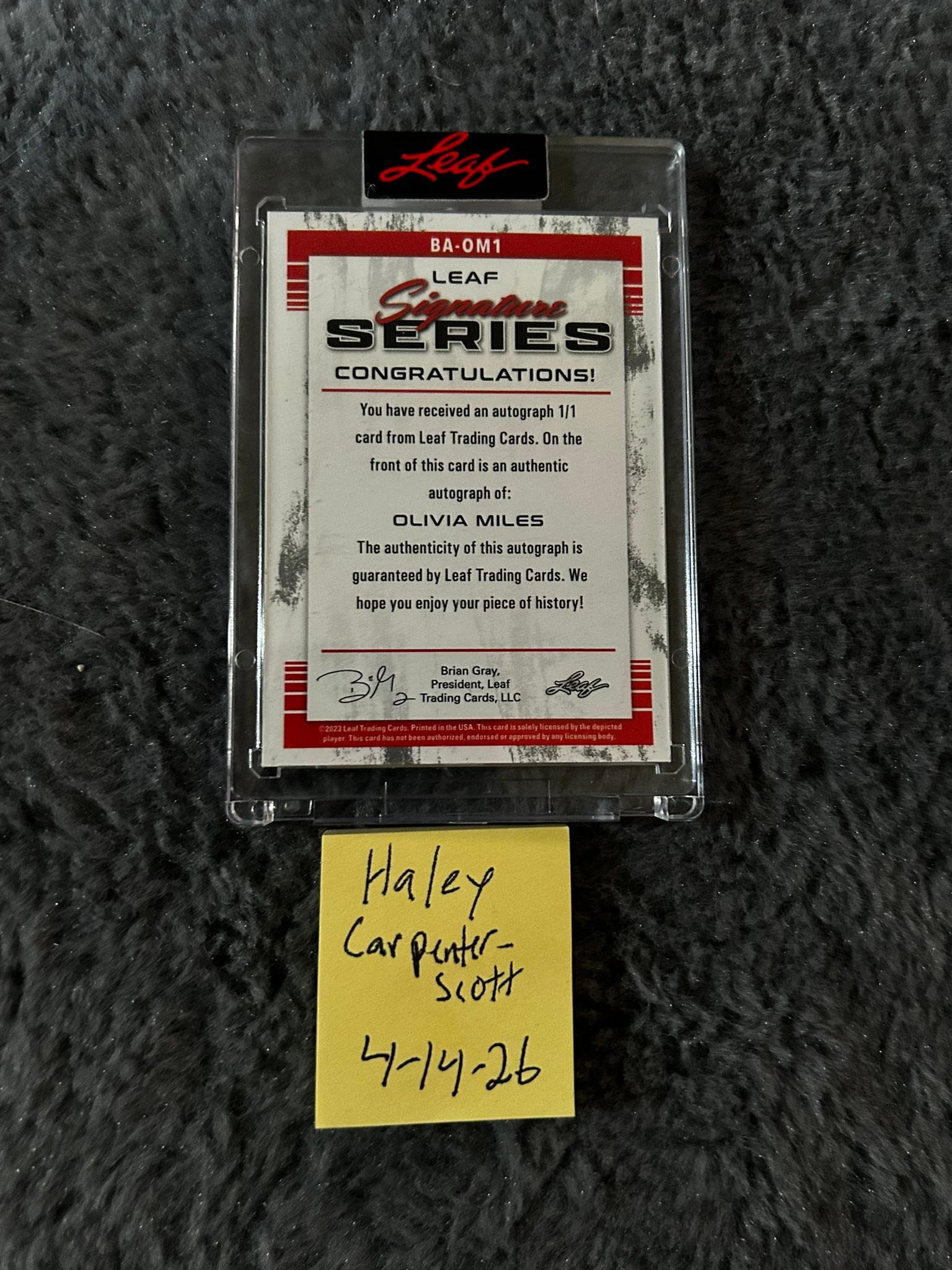 2023 Leaf Signatures Series Olivia Miles 1/1 auto for sale