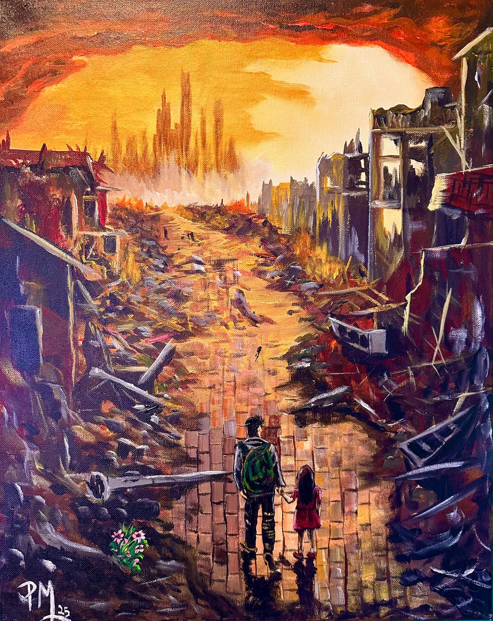 Acrylic painting 'Loss and Hope' symbolizes resilience after