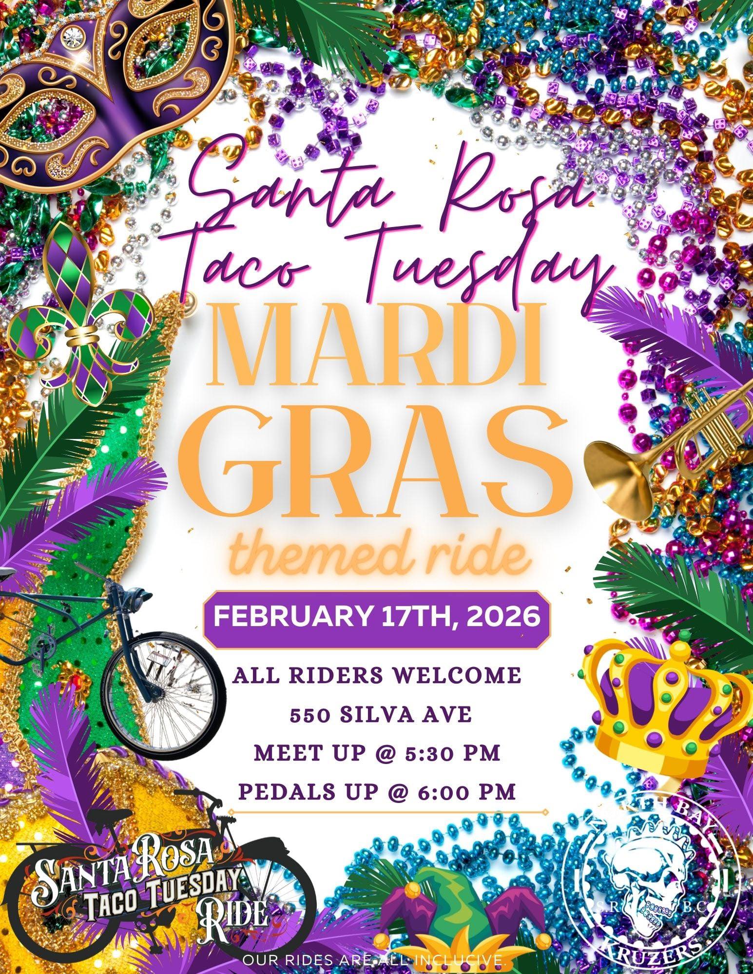 This Tuesday is our annual Mardi Gras themed ride. | Facebook