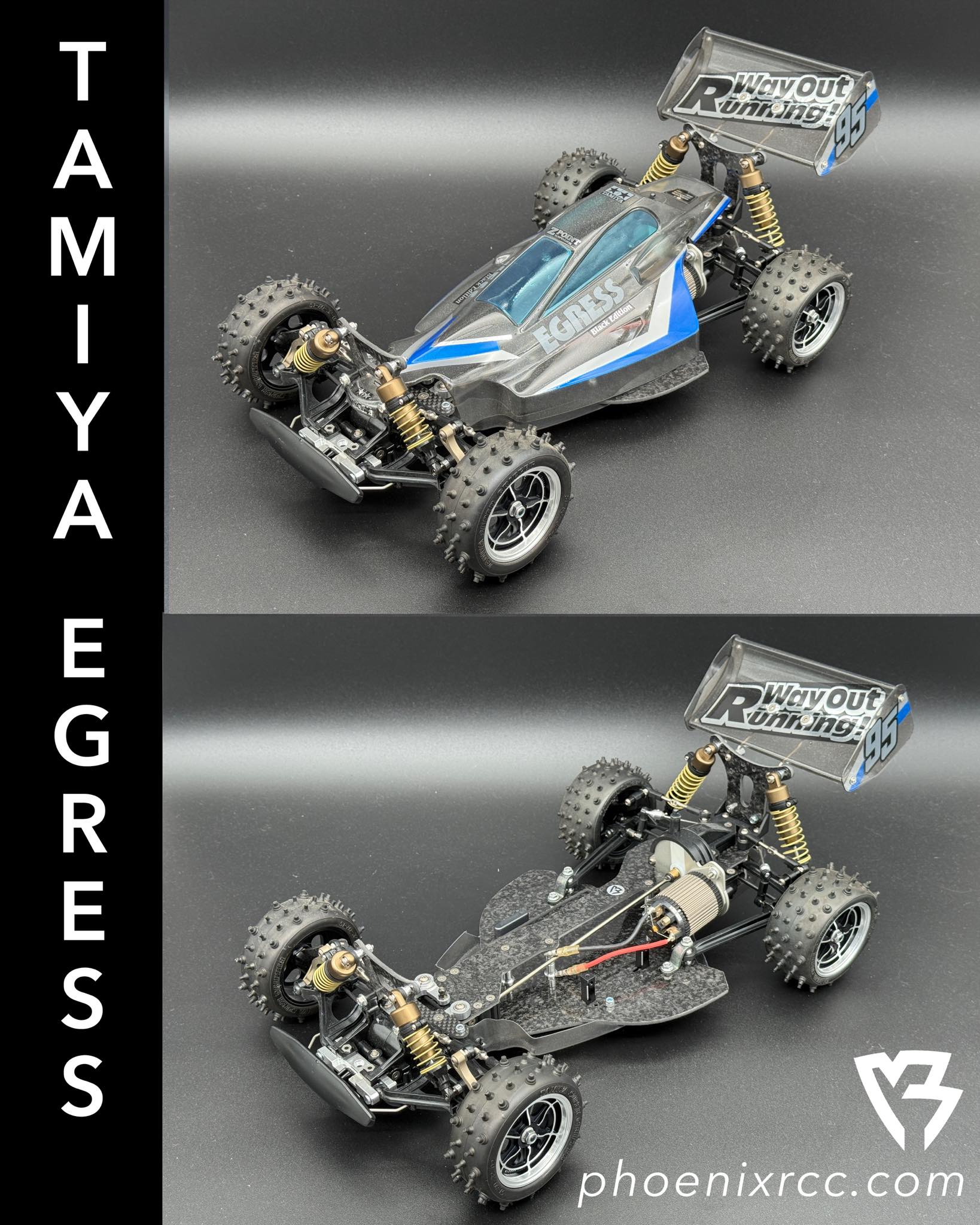 Tamiya Egress RC car with carbon forge chassis