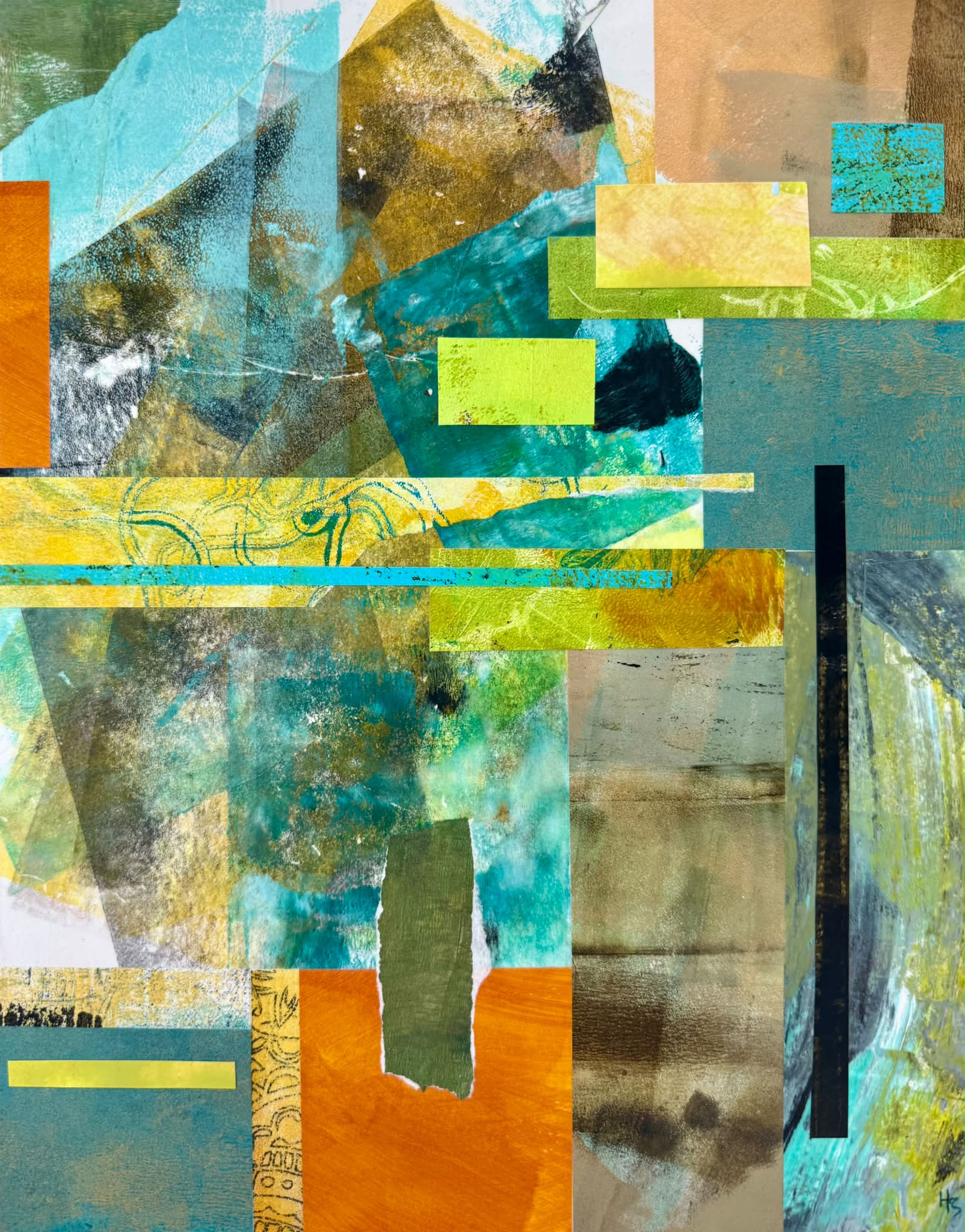 Inquiries In Quadrilaterals #6 2026 mixed media abstract collage