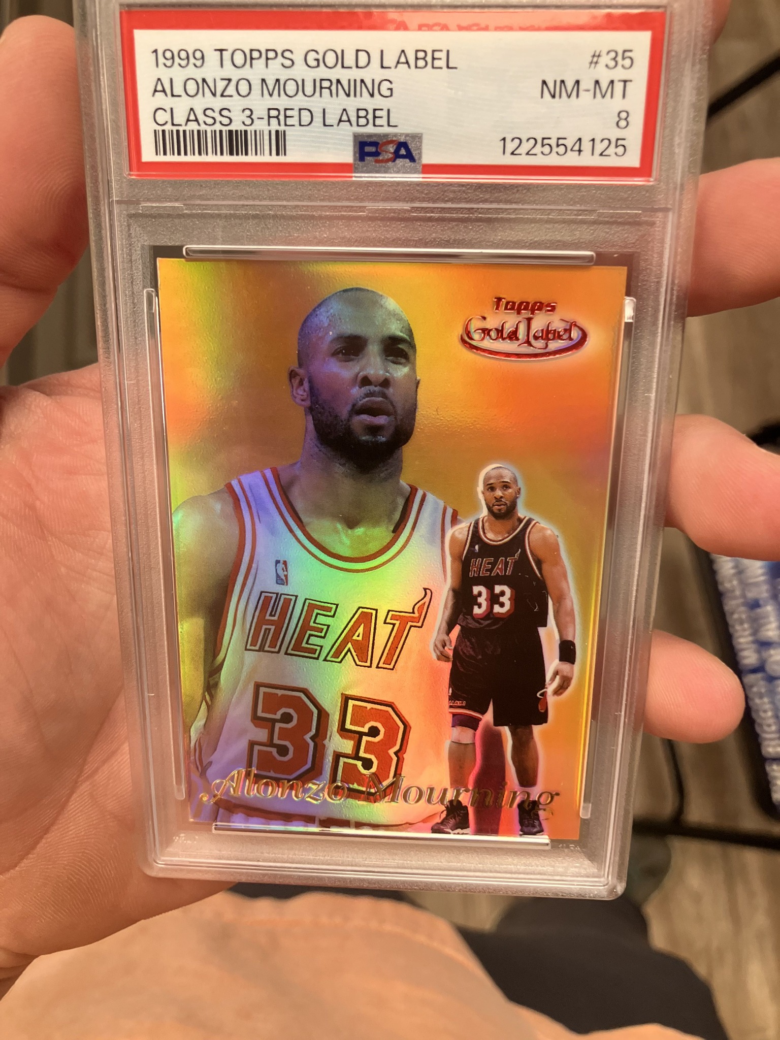 Alonzo Mourning rookie year signed cards
