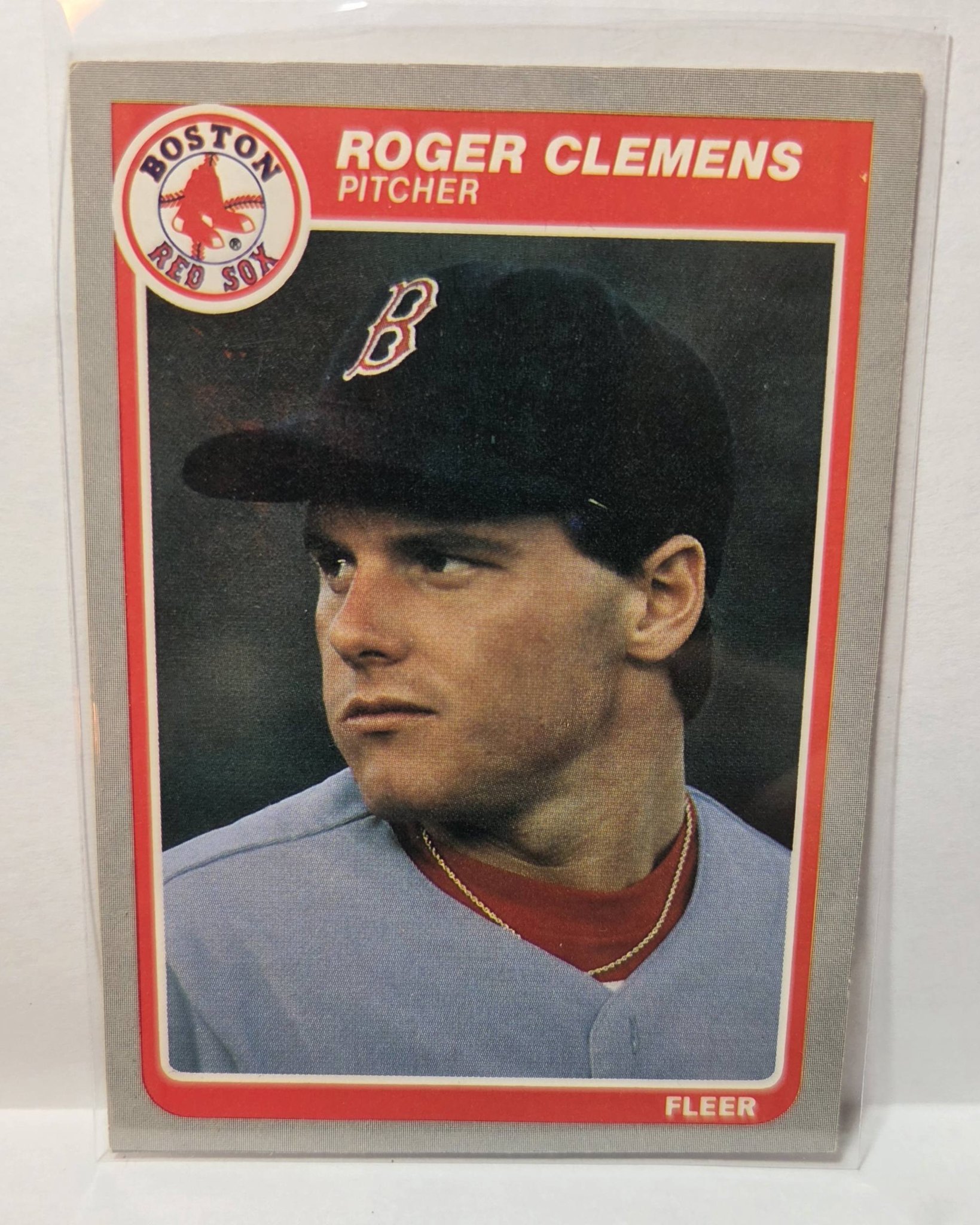 Vintage Roger Clemens Rookie Card in Top Loader