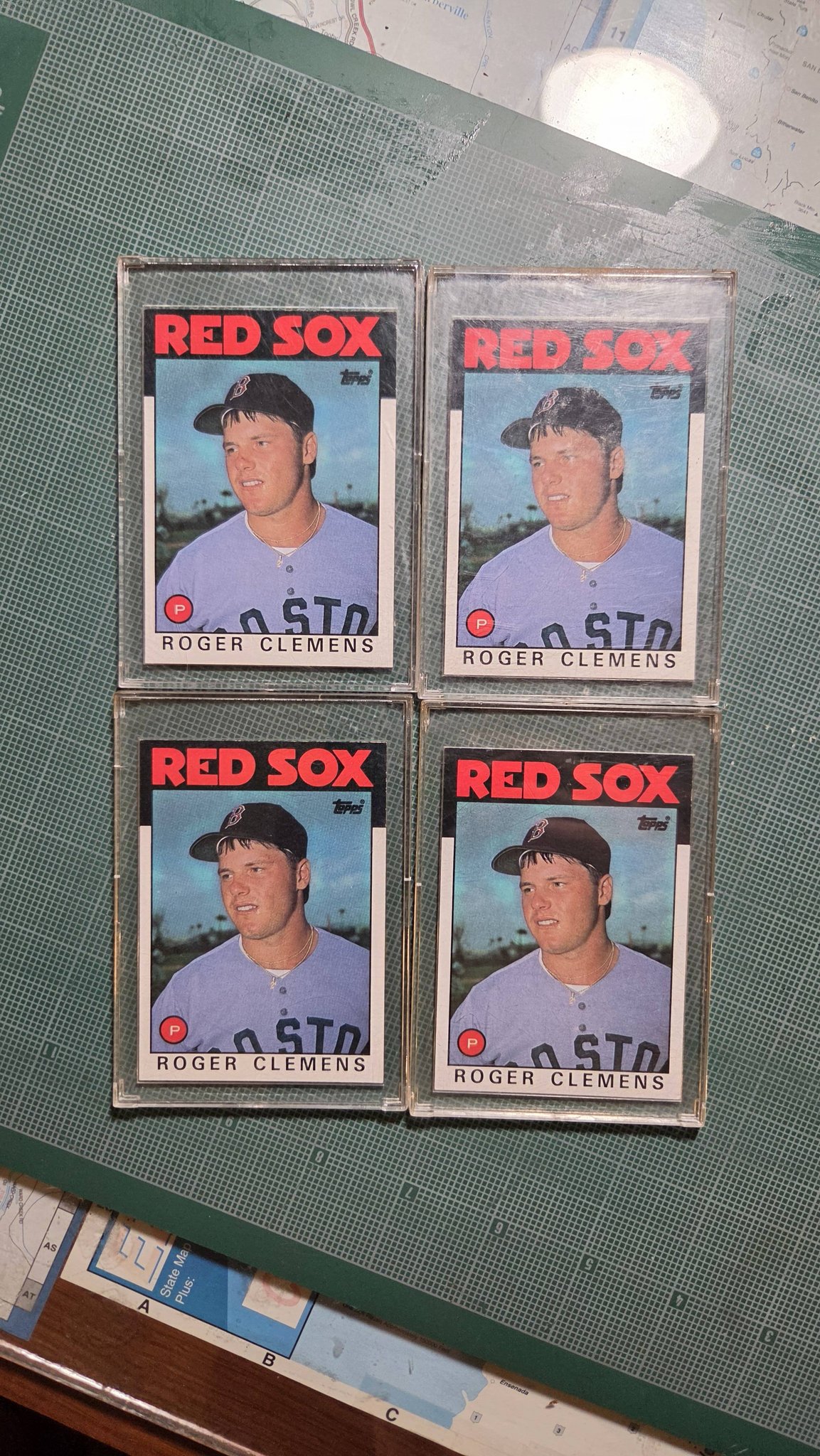 Vintage Roger Clemens Rookie Card in Top Loader