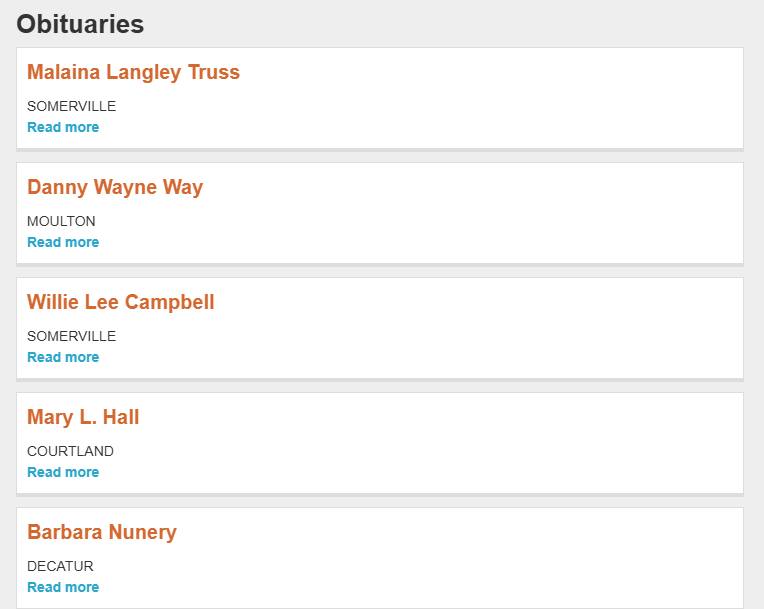 Times Daily Alabama Obituaries