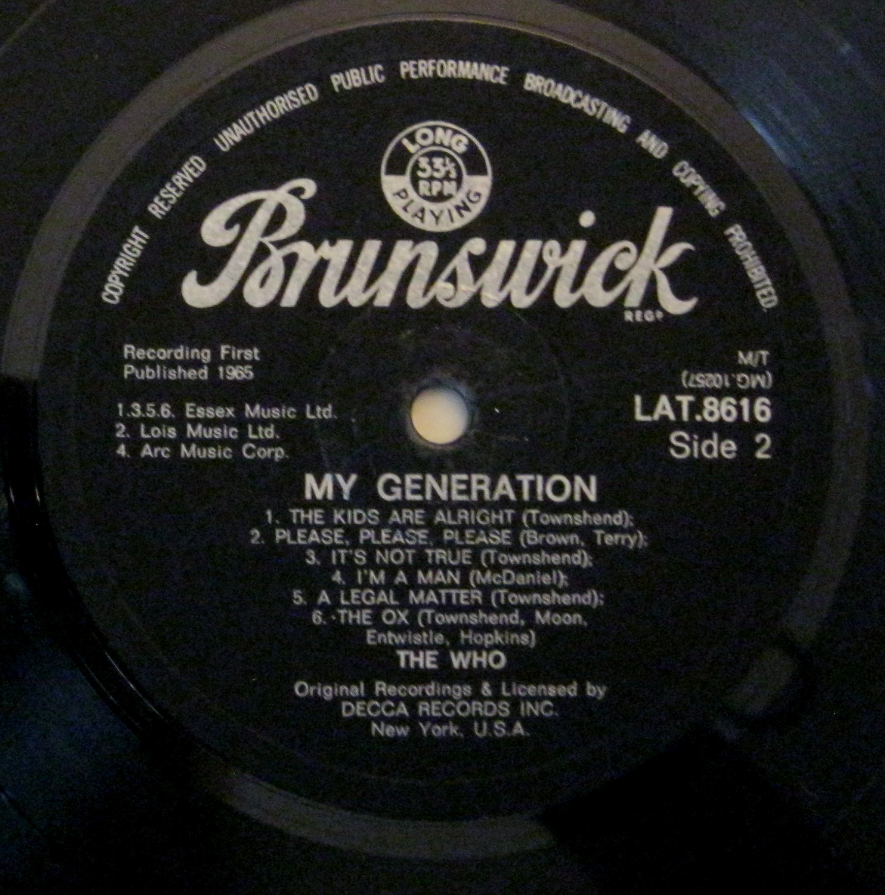 The Who's debut album My Generation released in 1965