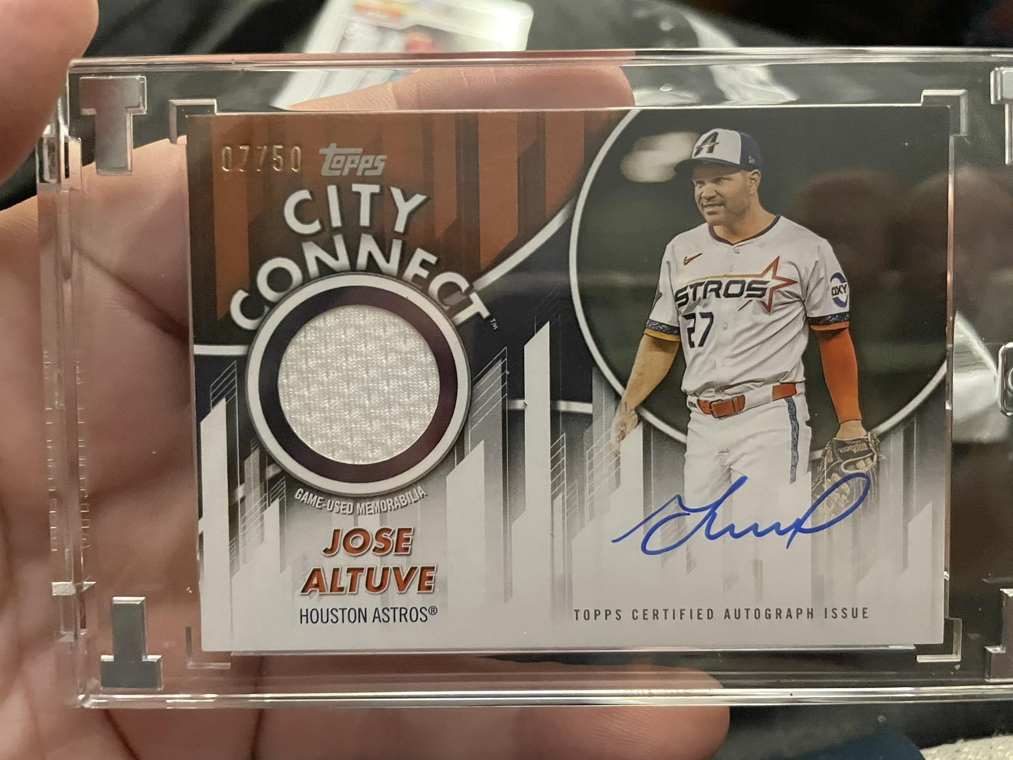 Jose Altuve autograph card pulled from Topps hobby jumbo