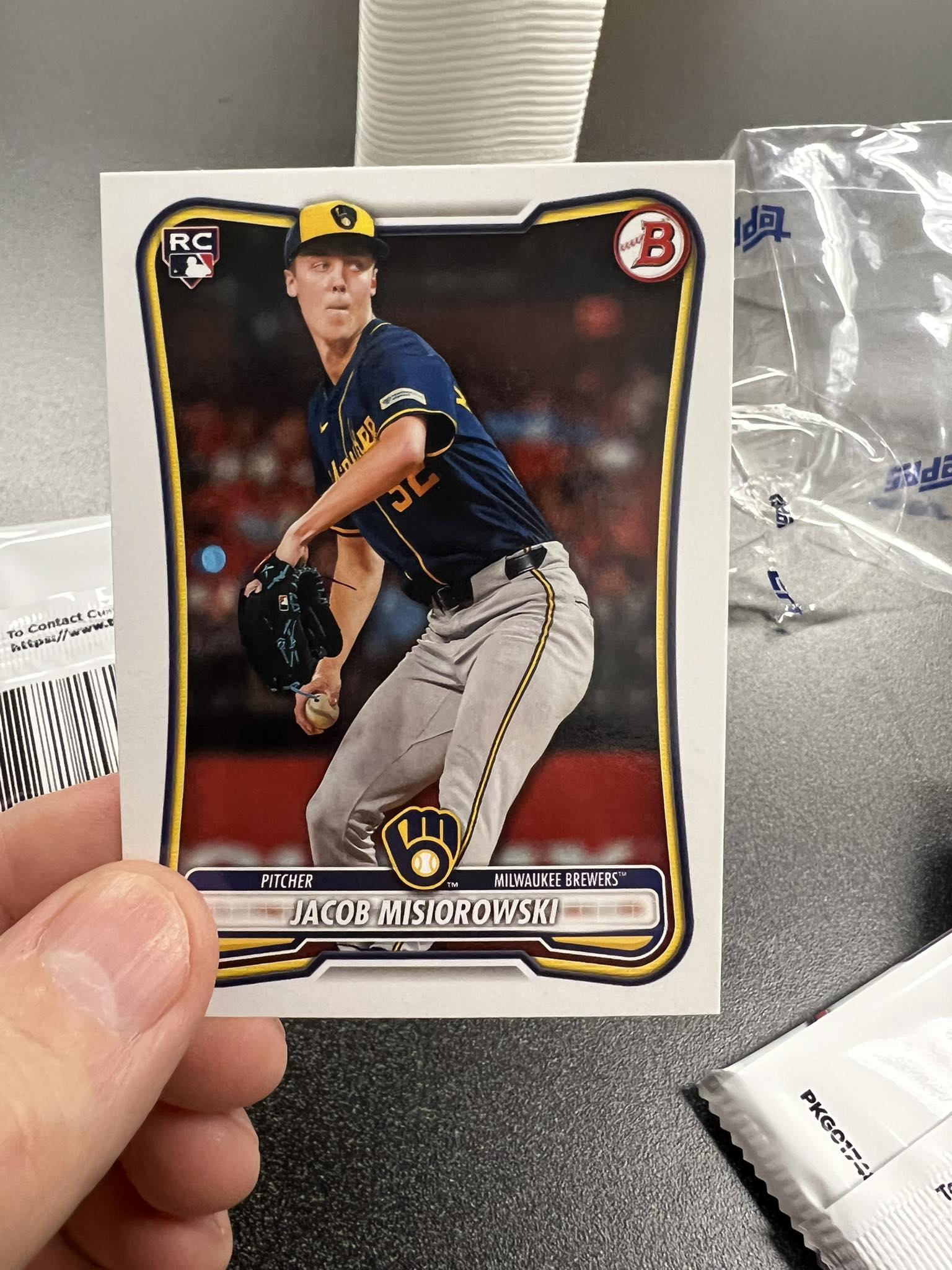 brewers' jacob misiorowski pulled his own limited-edition rookie baseball card 2026 JUST IN: Jacob Misiorowski's epic