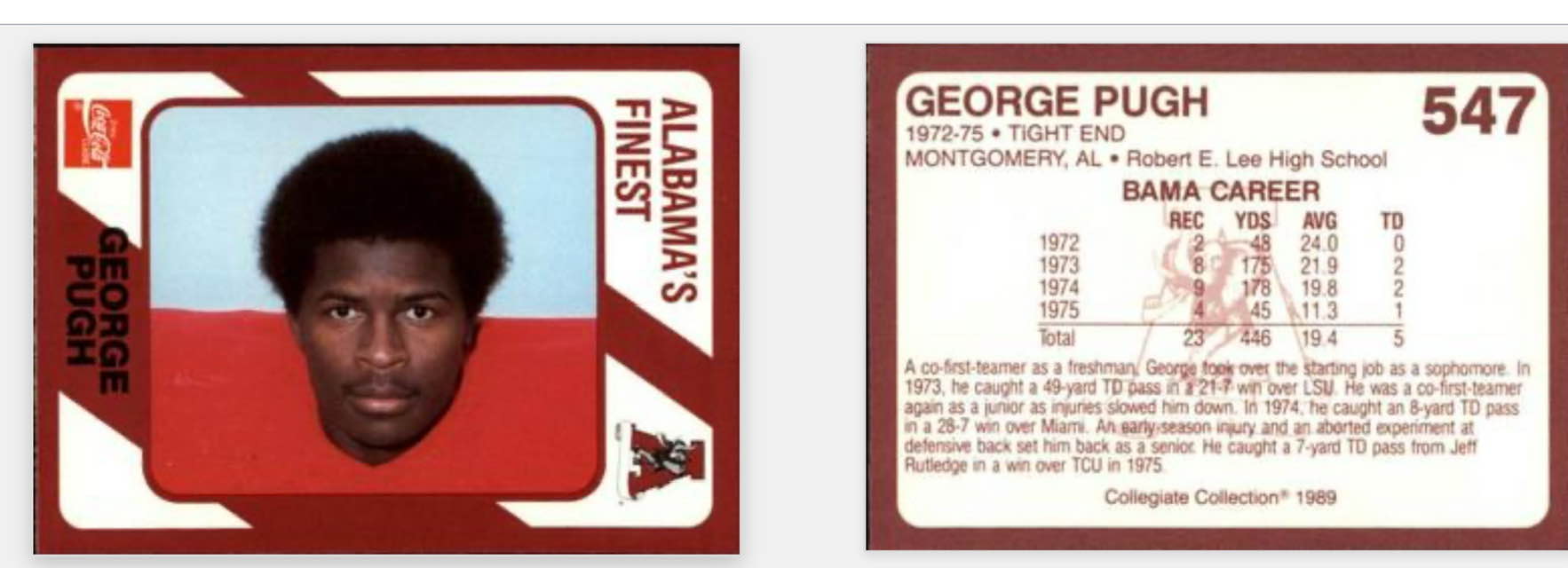 Roger - Alabama tight end, George Pugh from Montgomery, AL. Great ...