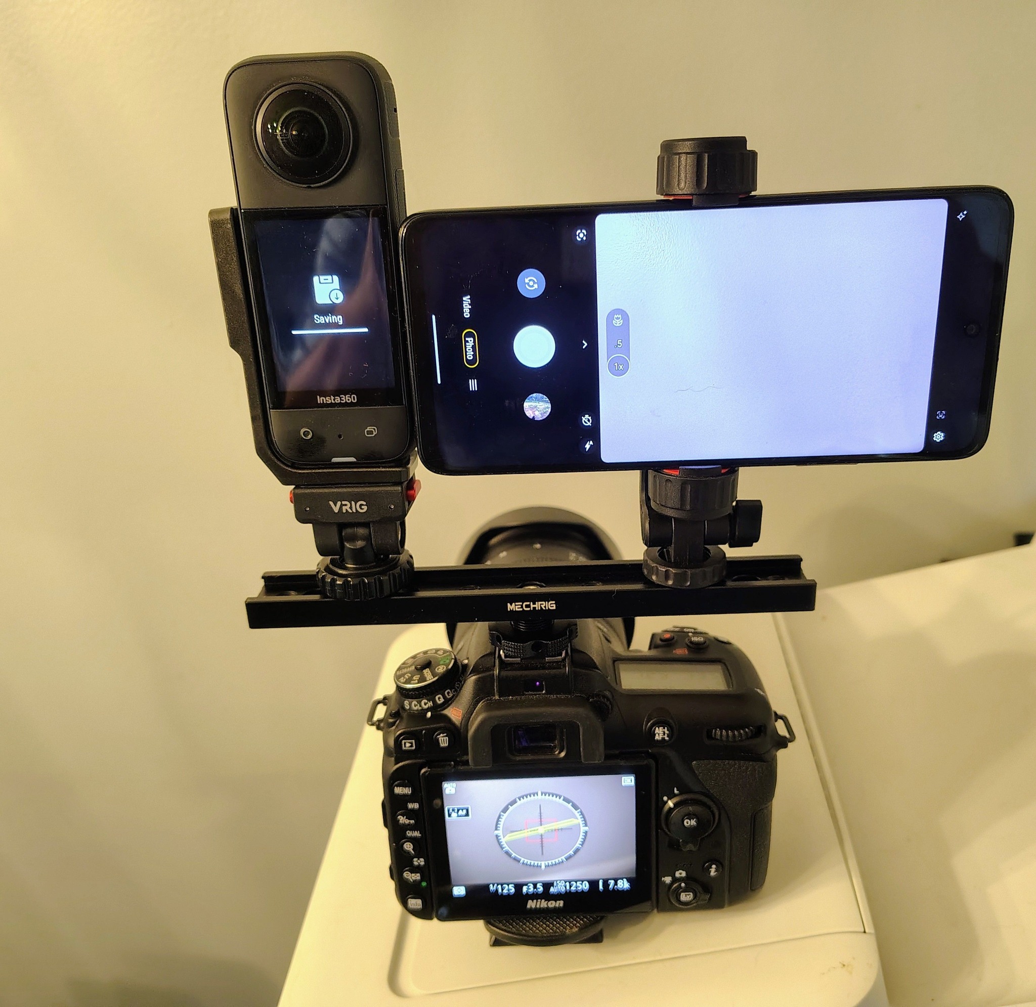 Nikon D7500 with Tamron 18-400 lens and Insta360 setup