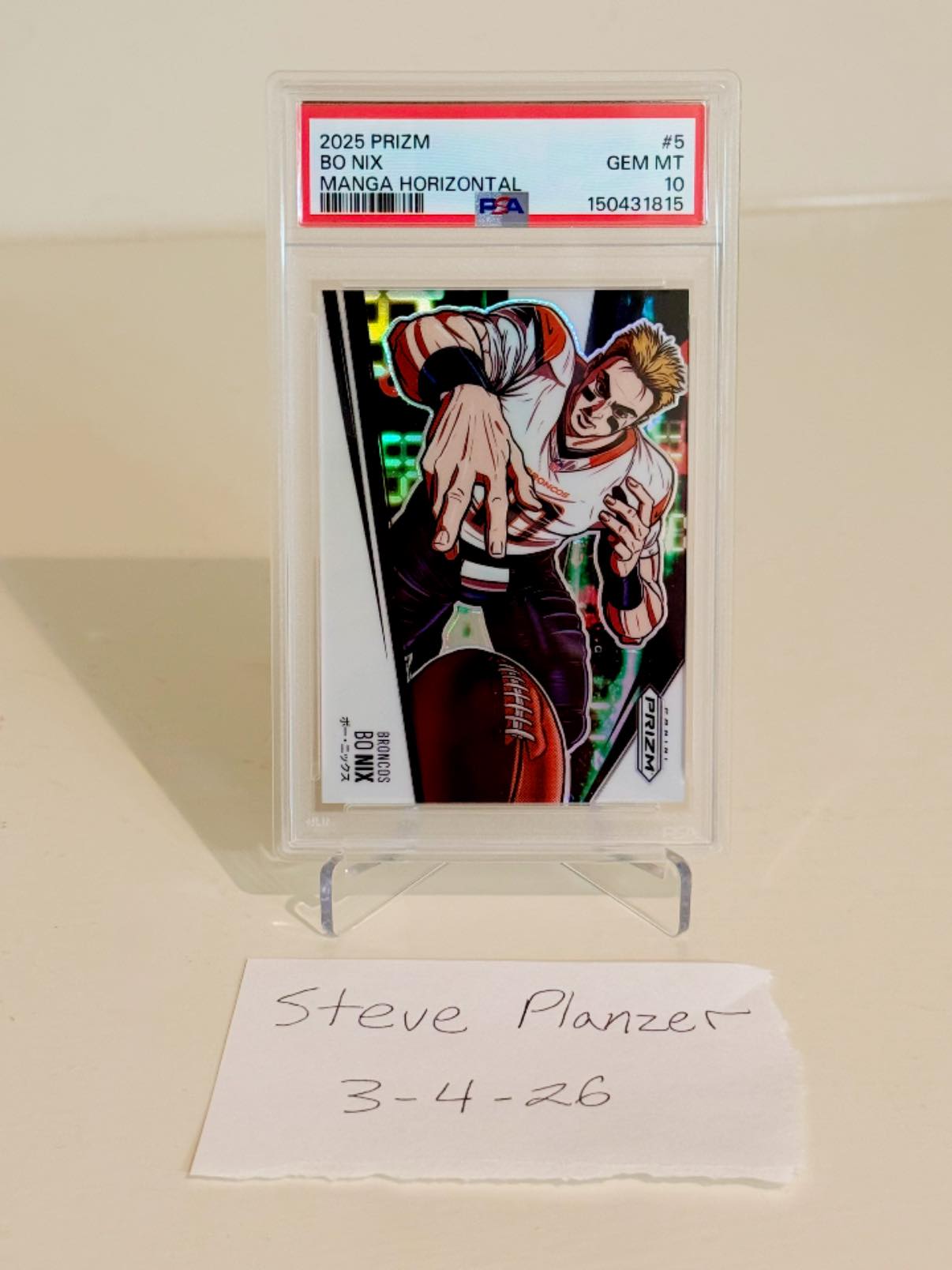 Selling 2025 prizm bo nix manga psa 10