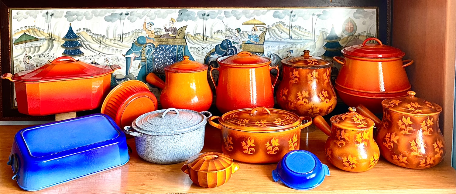 Rare Le Creuset colors to look out for include indigo, kiwi, coral