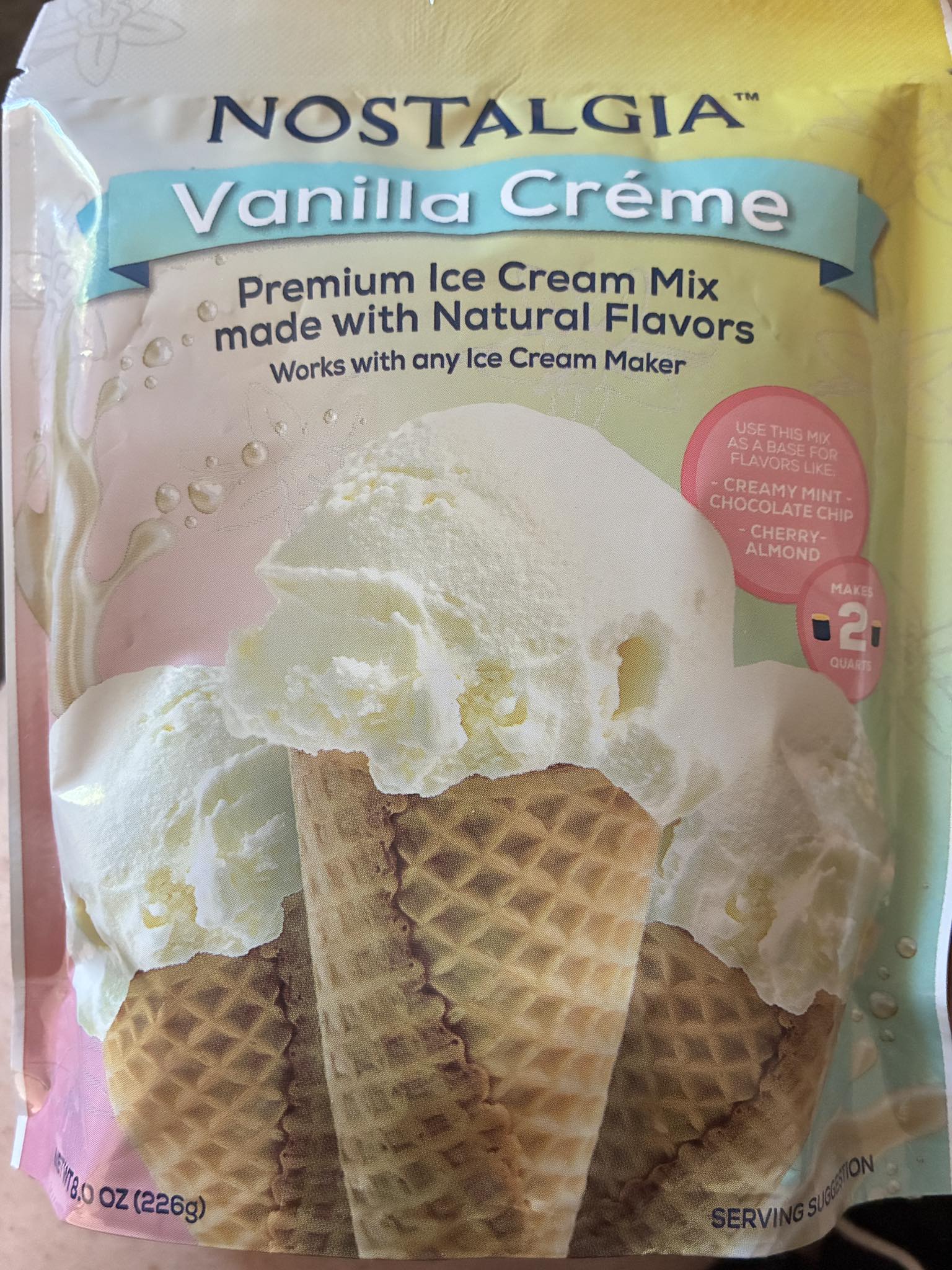 What's the correct ratio for Nostalgia Vanilla Créme mix in a