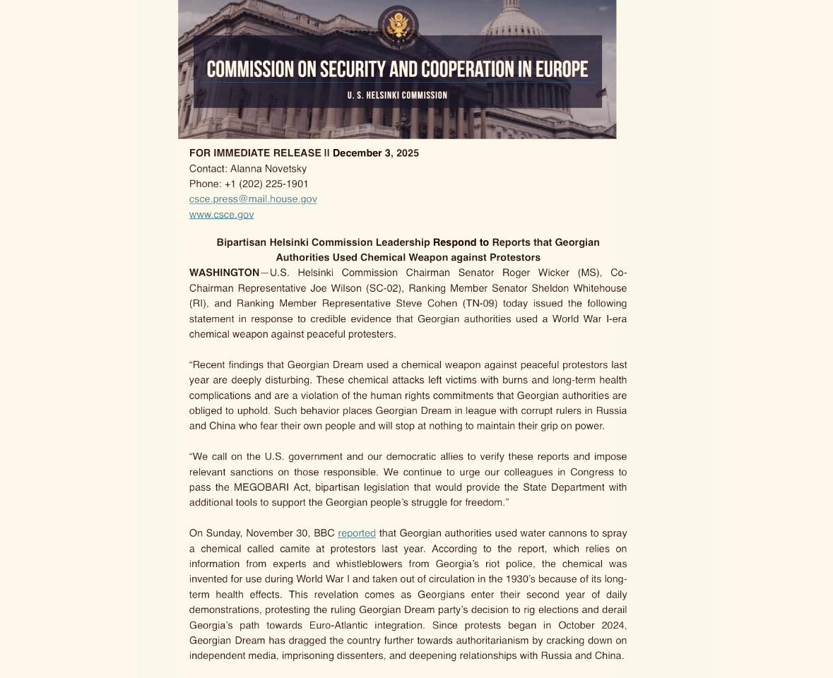 Alex - NEW!!! U.S. Congress to probe 'WWI chemical' use against Tbilisi ...