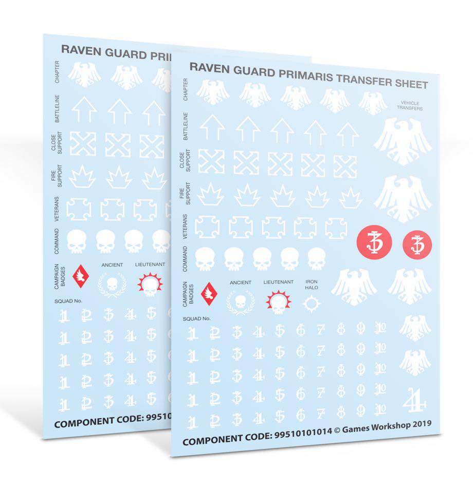 Warhammer 40k Leviathan Raven Guard Primaris Space Marines Decal Transfer Sheets X2 7 thumbnail image