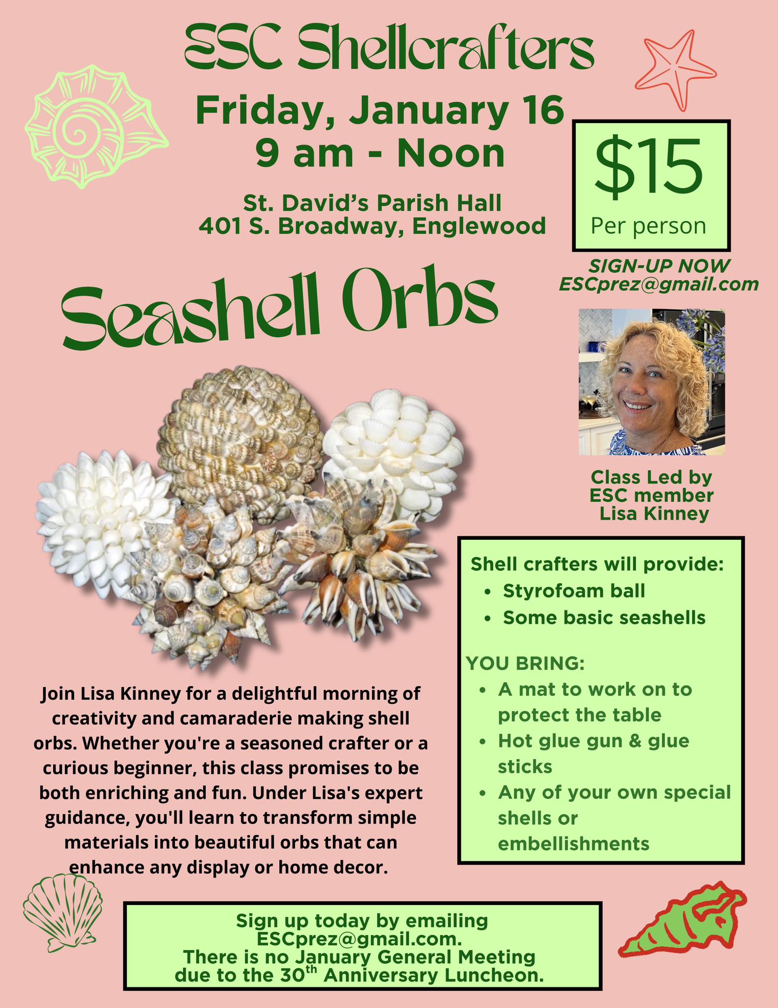 Hey ESC Shell Seekers! Are you signed up for Shellcrafters on Friday ...