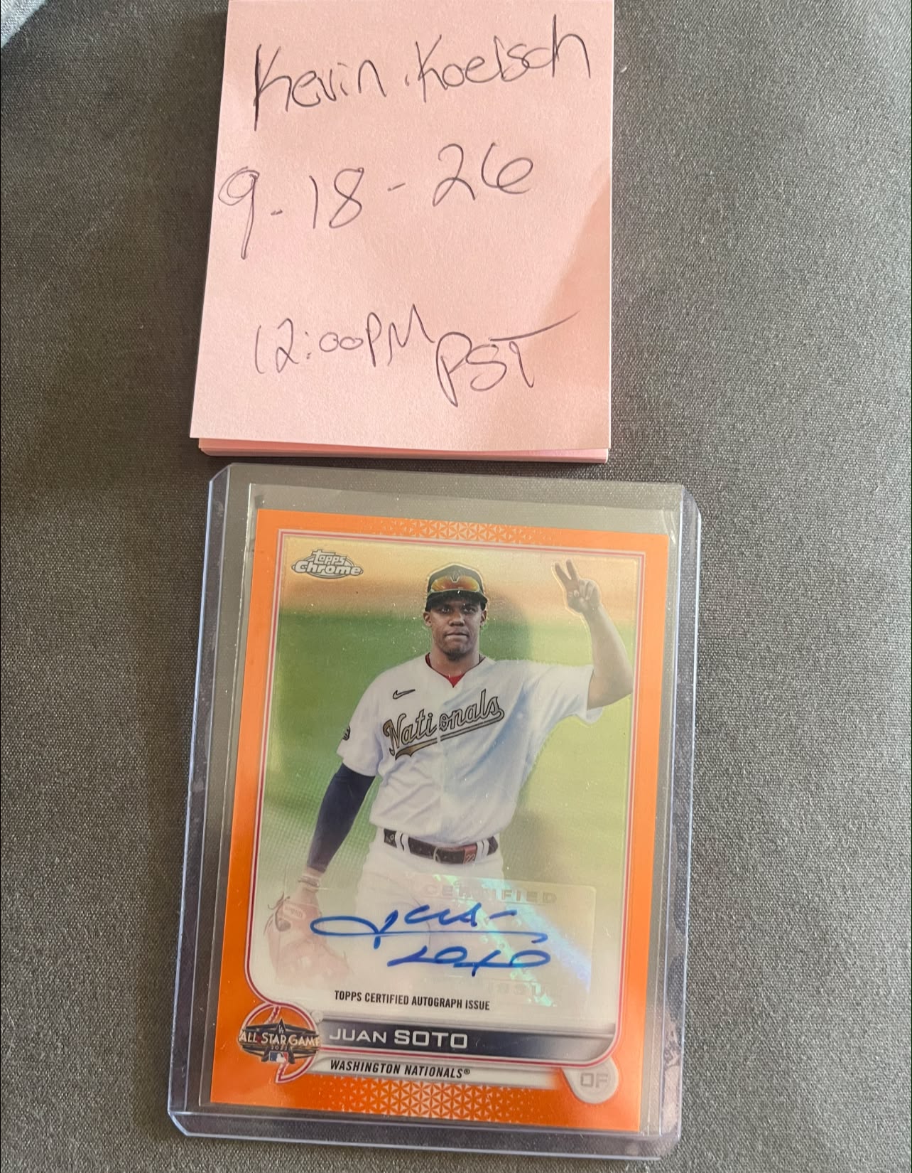 Juan Soto 2022 All Star Game auto card for sale