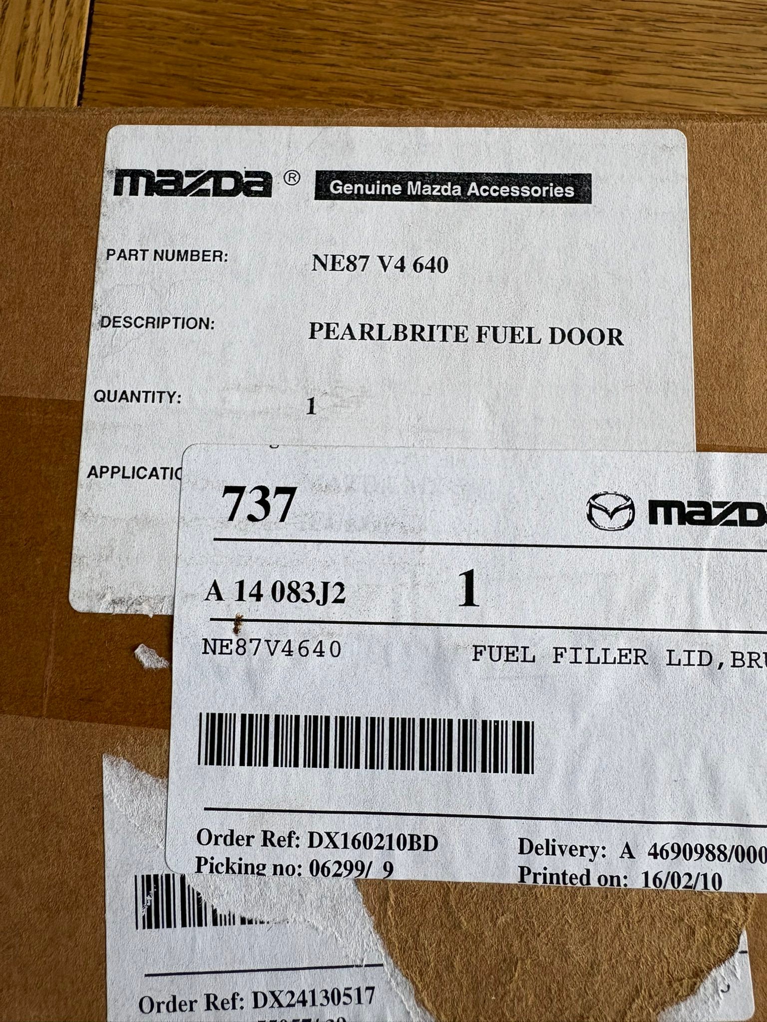 Alloy Fuel Filler Door genuine Mazda replacement part