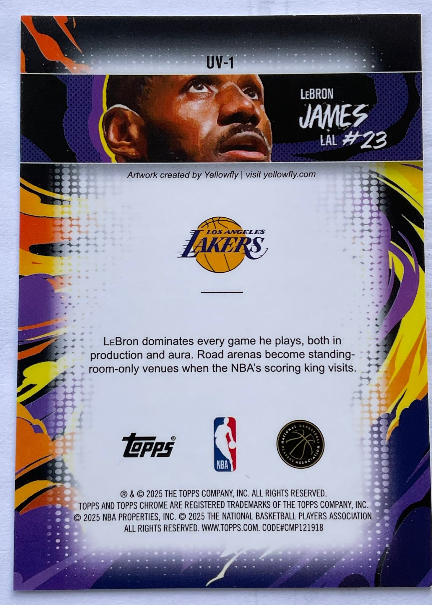 I hit this in a jumbo box. tOPPS LEBRON 5 LAKERS AKER #23 LAL UV-1