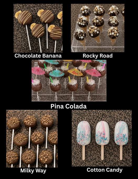 Delicious homemade cake pop flavors including Chocolate Banana  