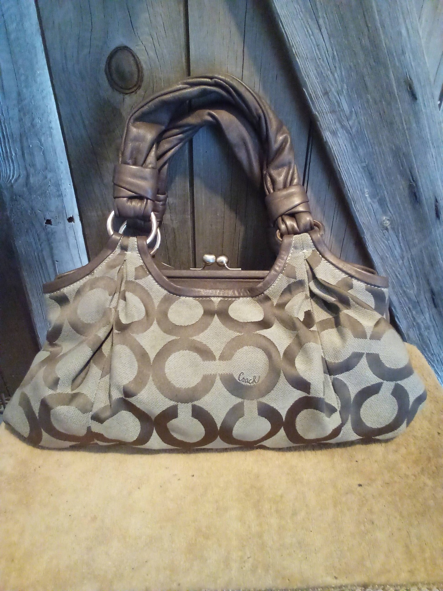✨?Vintage coach Madison Op art small hobo shoulder bag 
