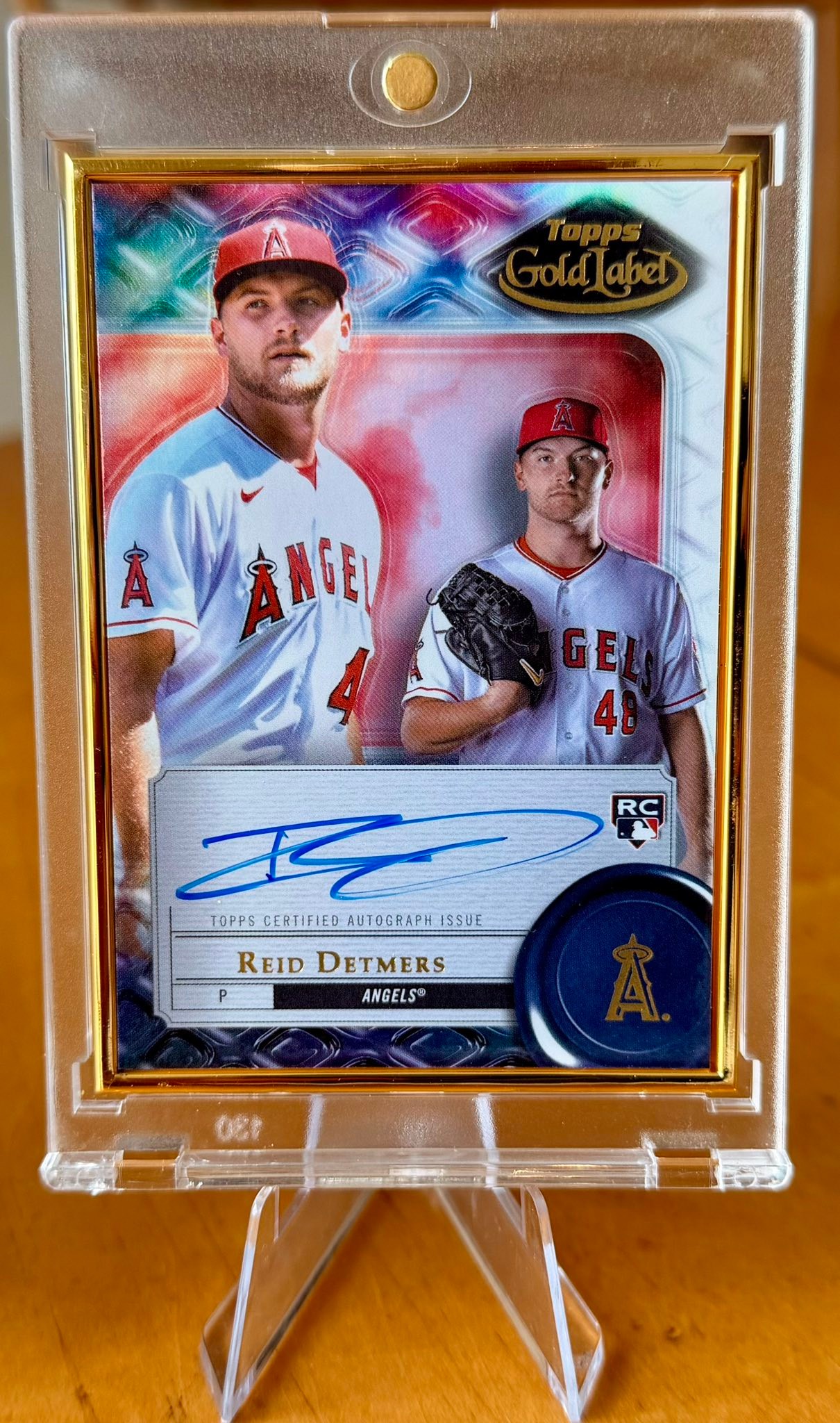 Mike Trout and Nolan Ryan dual autograph card