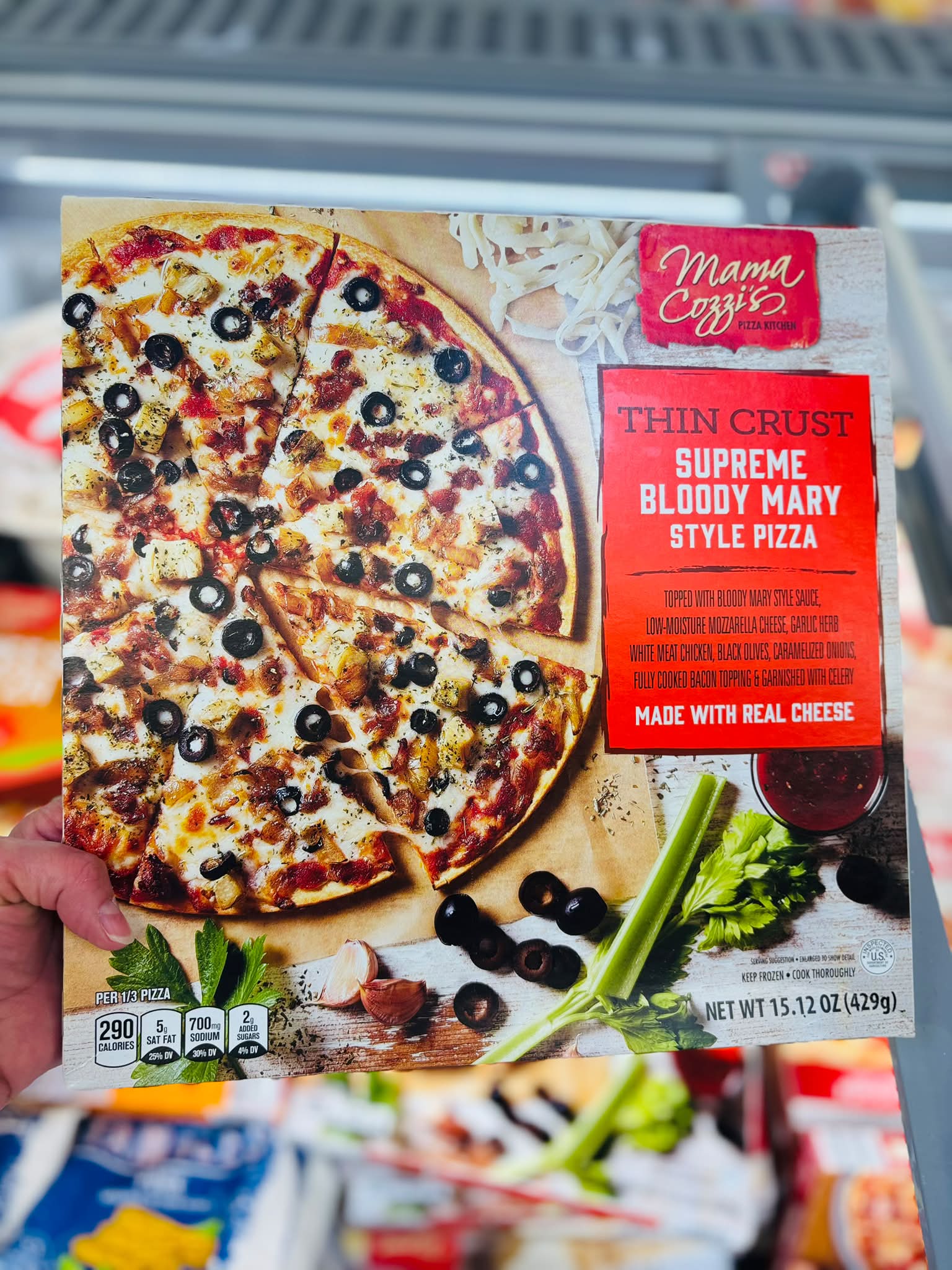 Has anyone tried Mama Cozzi's Thin Crust Supreme Bloody Mary Style